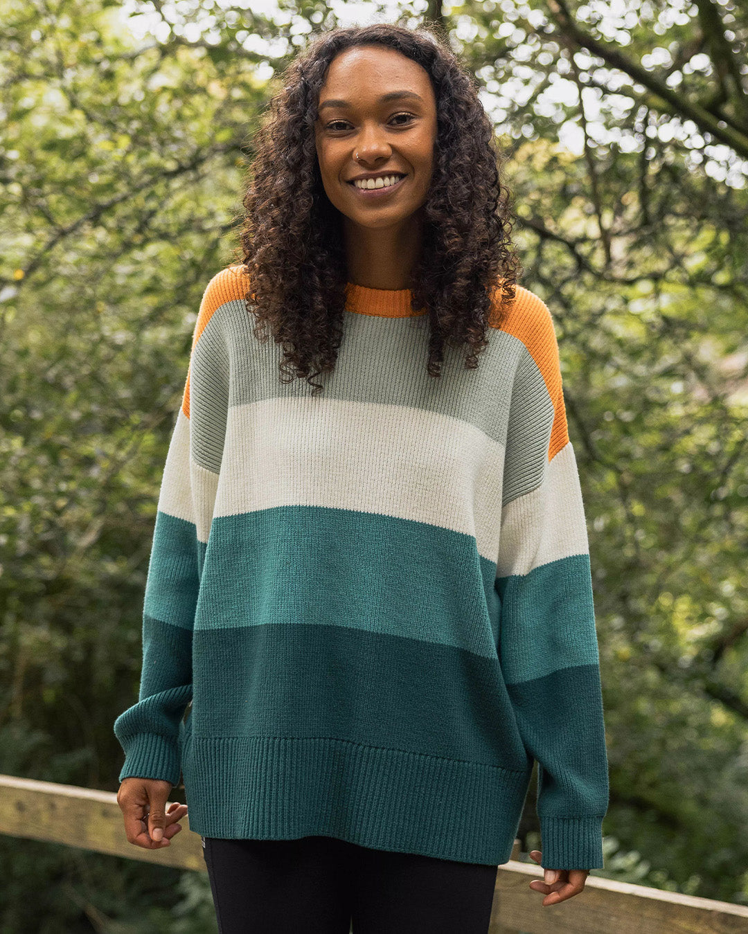 Moments Oversized Organic Knitted Jumper Multi Stripe – Passenger