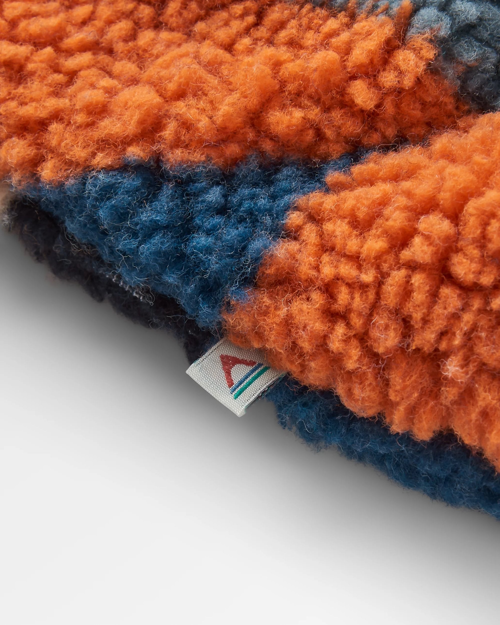 Offroad Recycled Sherpa 1/2 Zip Fleece - Vista Patchwork Dark Denim - Flatlay