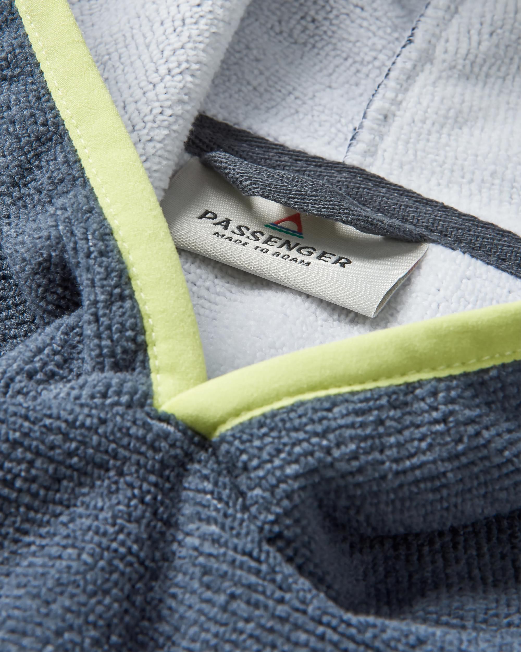 Tulum Recycled Towel Poncho - Charcoal/Abstract Seaweed - Flatlay