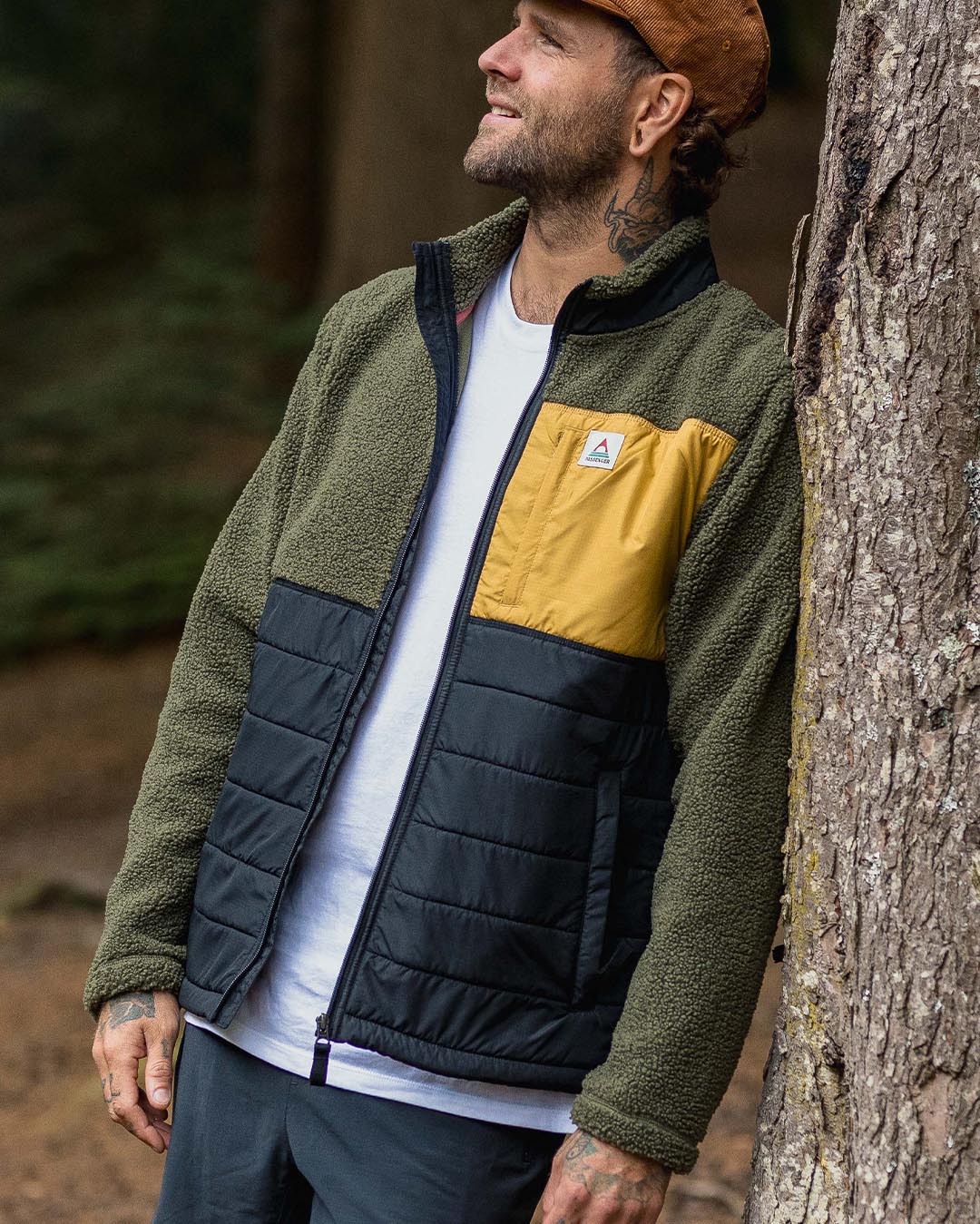 Born Explorer Recycled Polar-Lined Sherpa Fleece - Khaki - Lifestyle