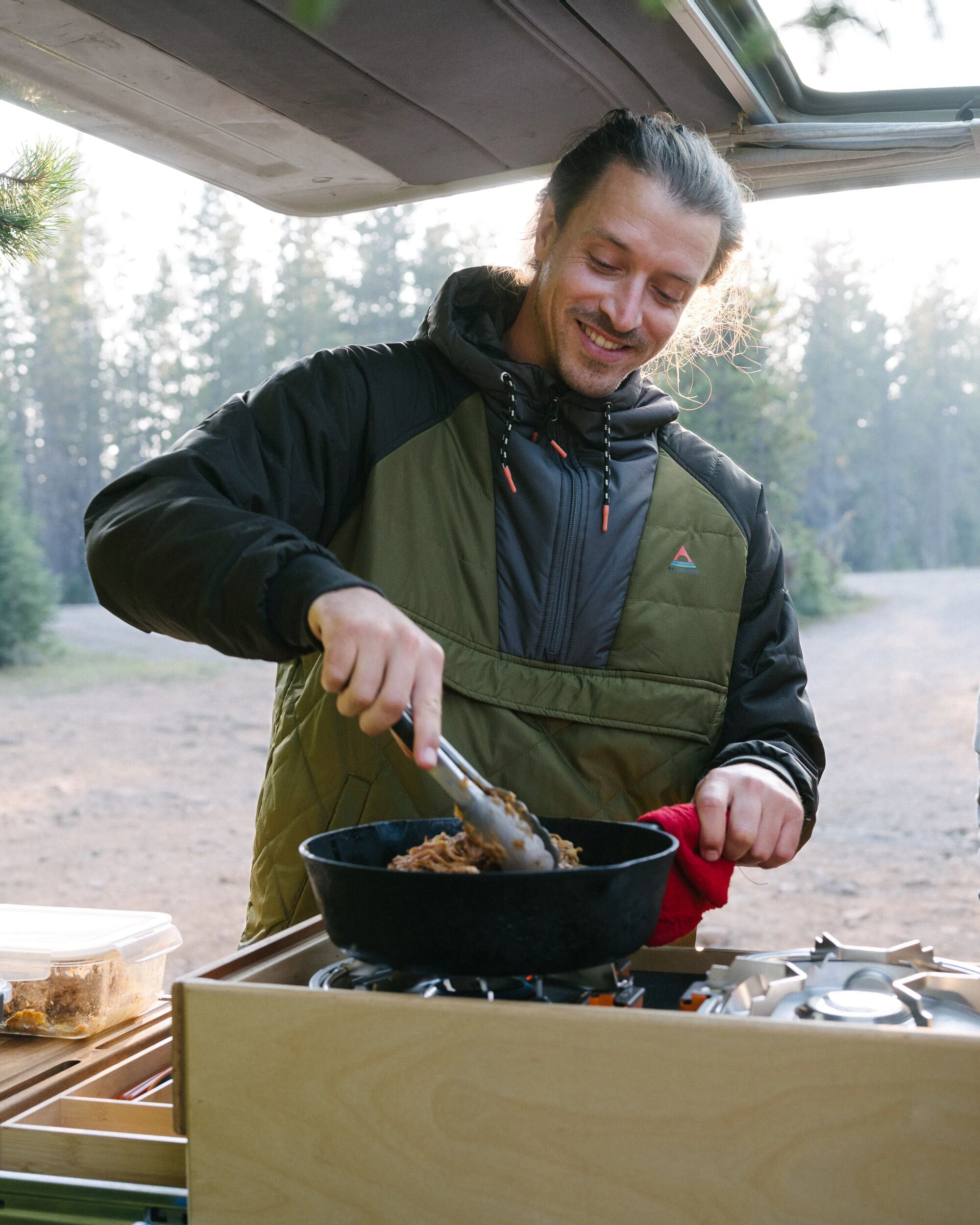 Oceanic Recycled Insulated 1/2 Zip Jacket - Black/Khaki - Lifestyle