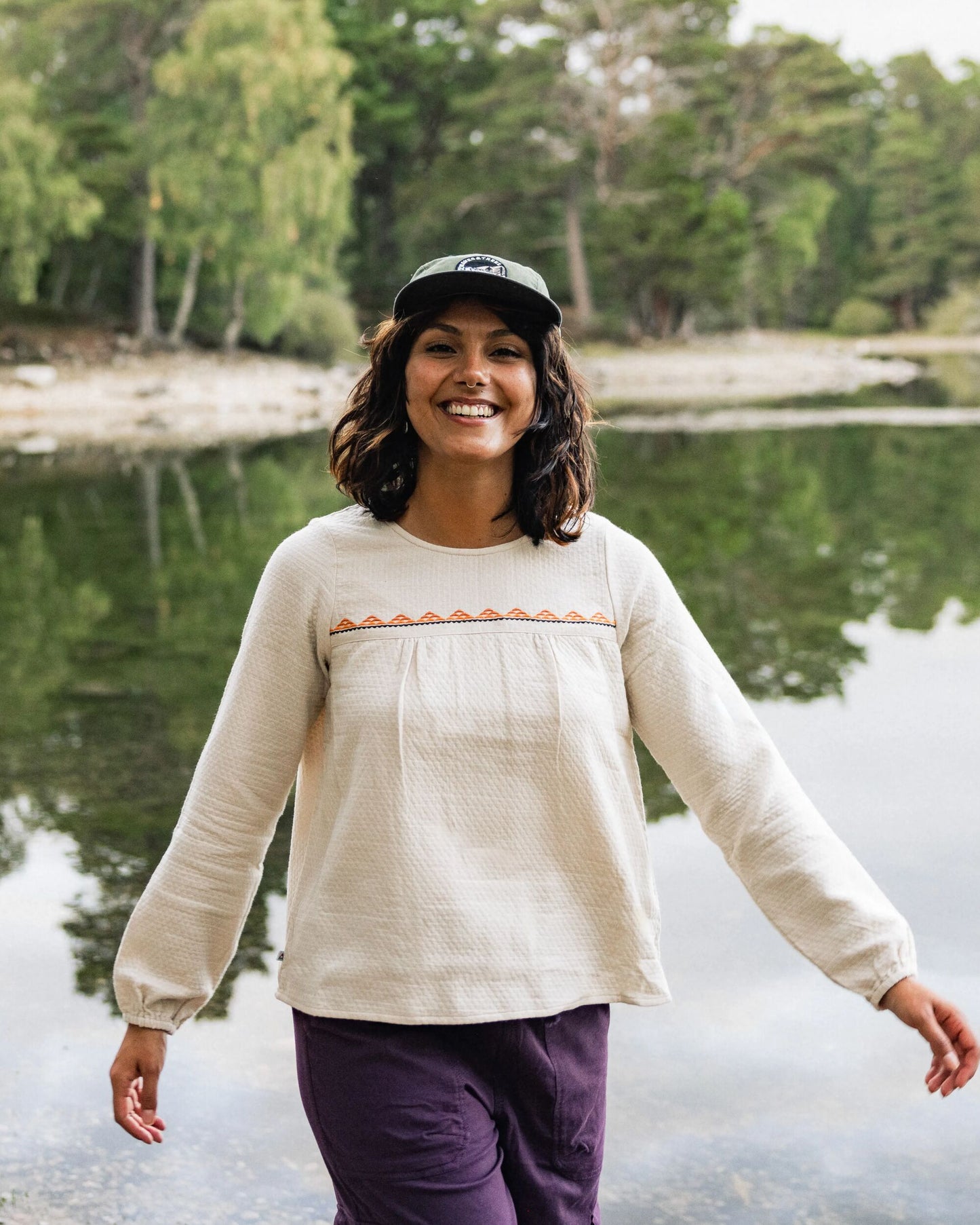 Petal Organic Cotton LS Top - Vintage White - Lifestyle