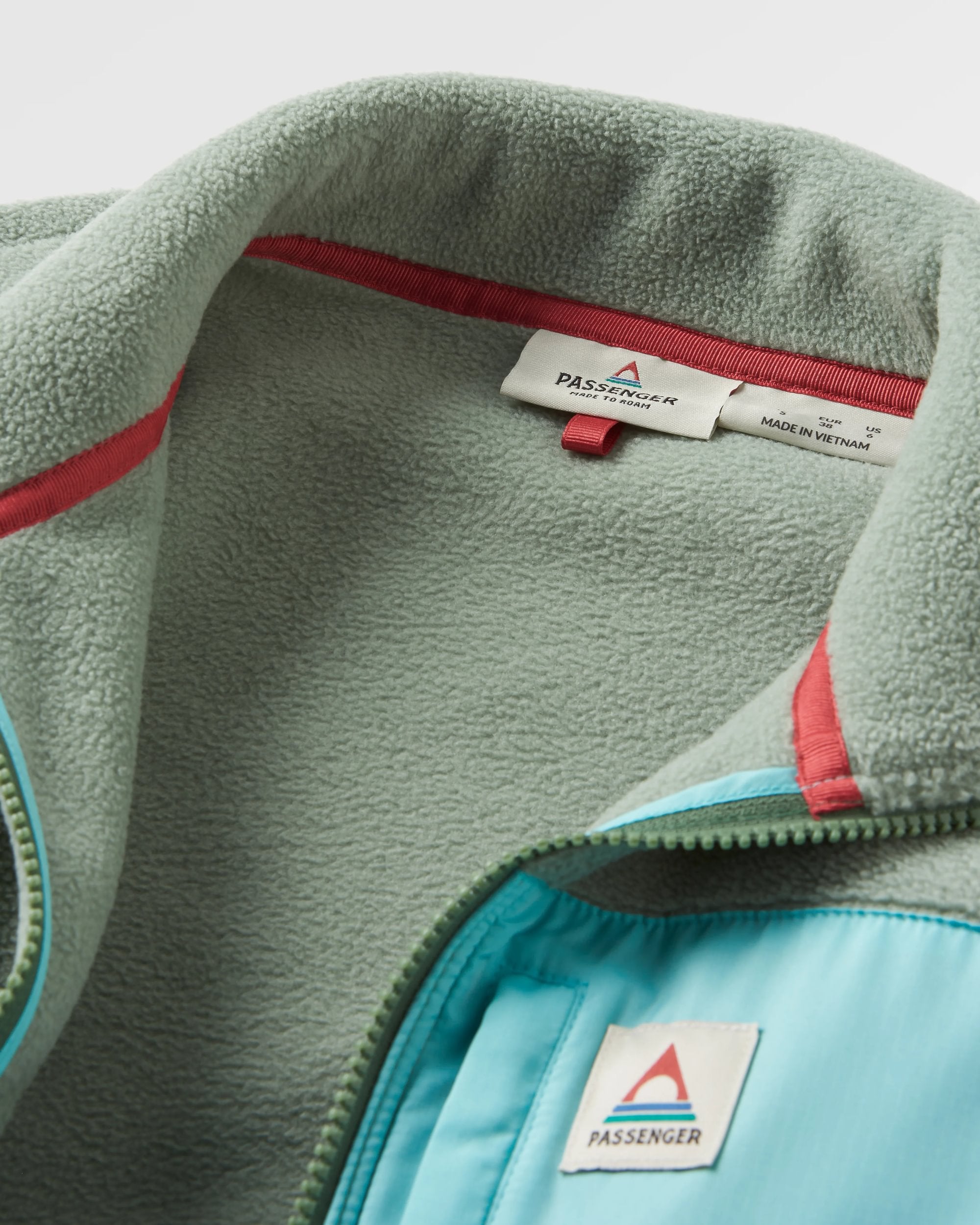 Caspian Recycled Polar Fleece - Wild Green - Flatlay