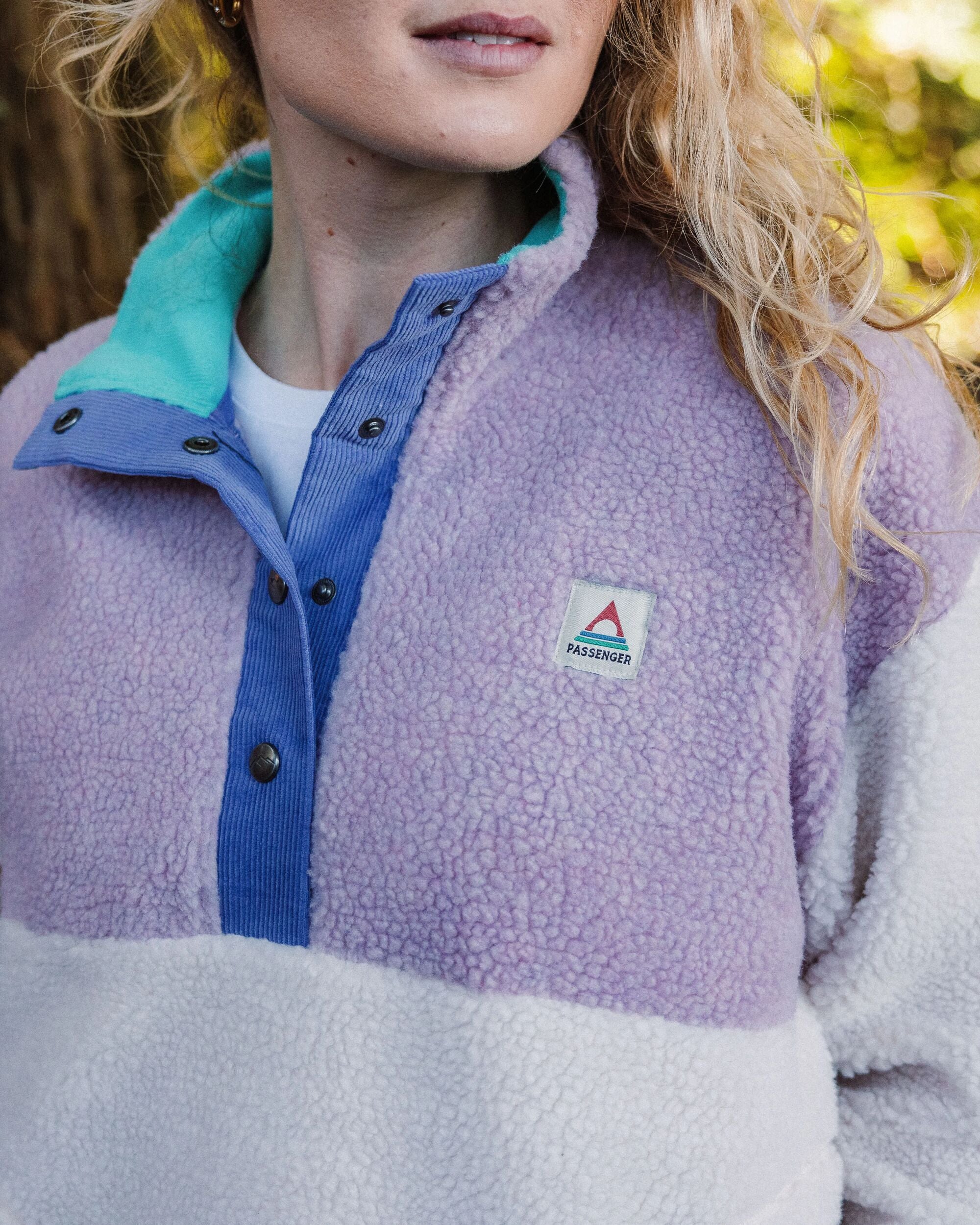 Create Recycled Deep-Pile Sherpa Fleece - Lilac Mist/ Vintage White - Lifestyle
