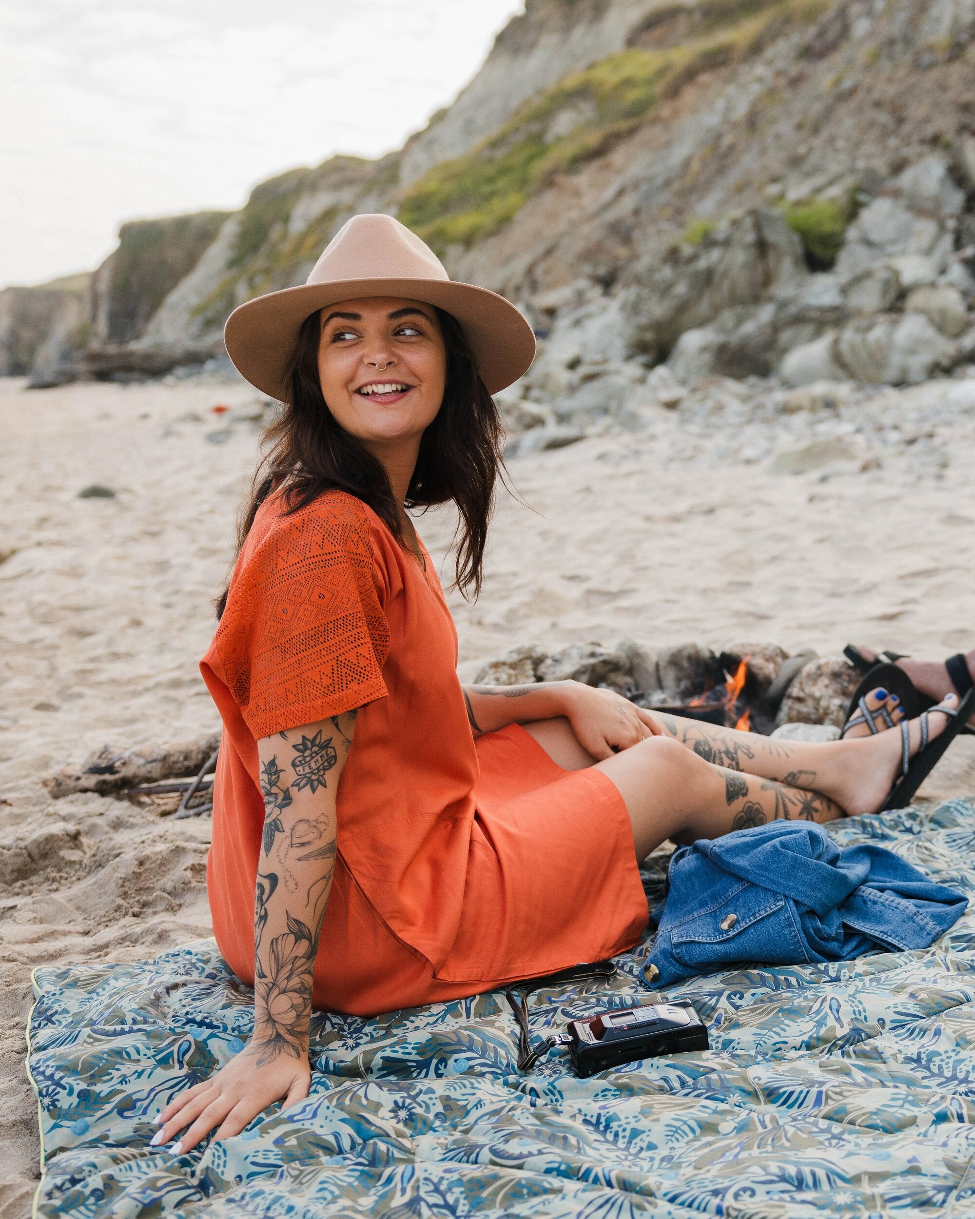 Ambrose Oversized Dress - Burnt Orange - Lifestyle