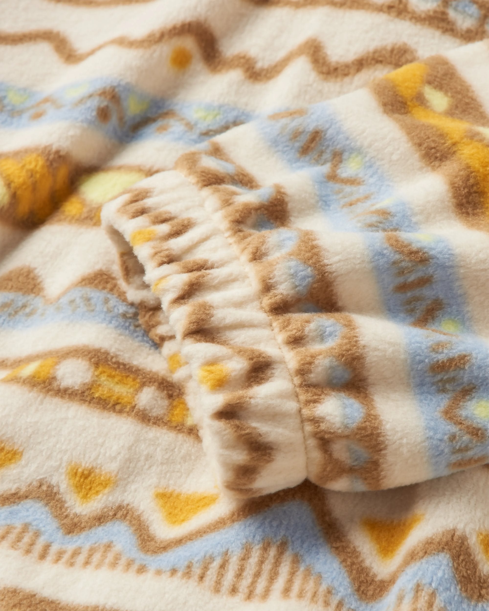 Ayla Recycled Fleece - Mountain Geo Birch - Flatlay