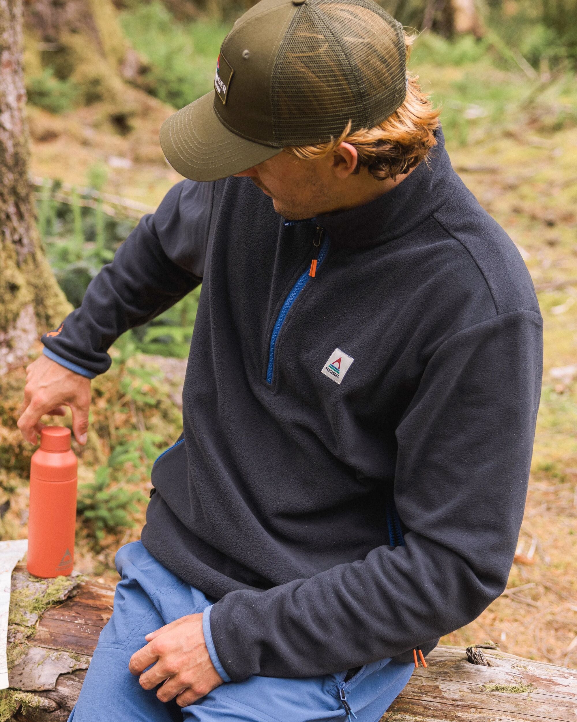 Switchback Recycled Micro Polartec® Fleece - Black - Lifestyle