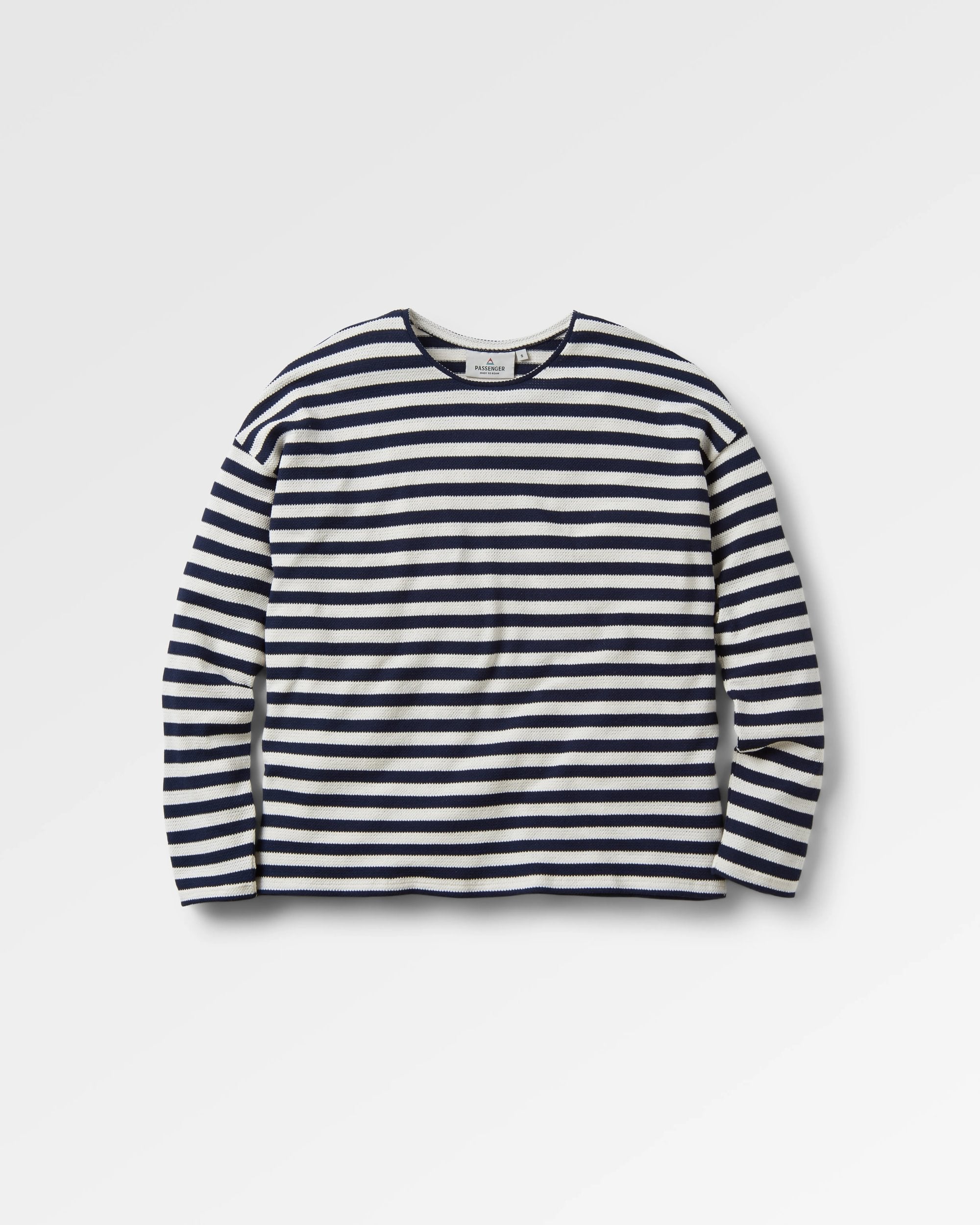 Panorama Striped LS T-Shirt - Deep Navy - Flatlay