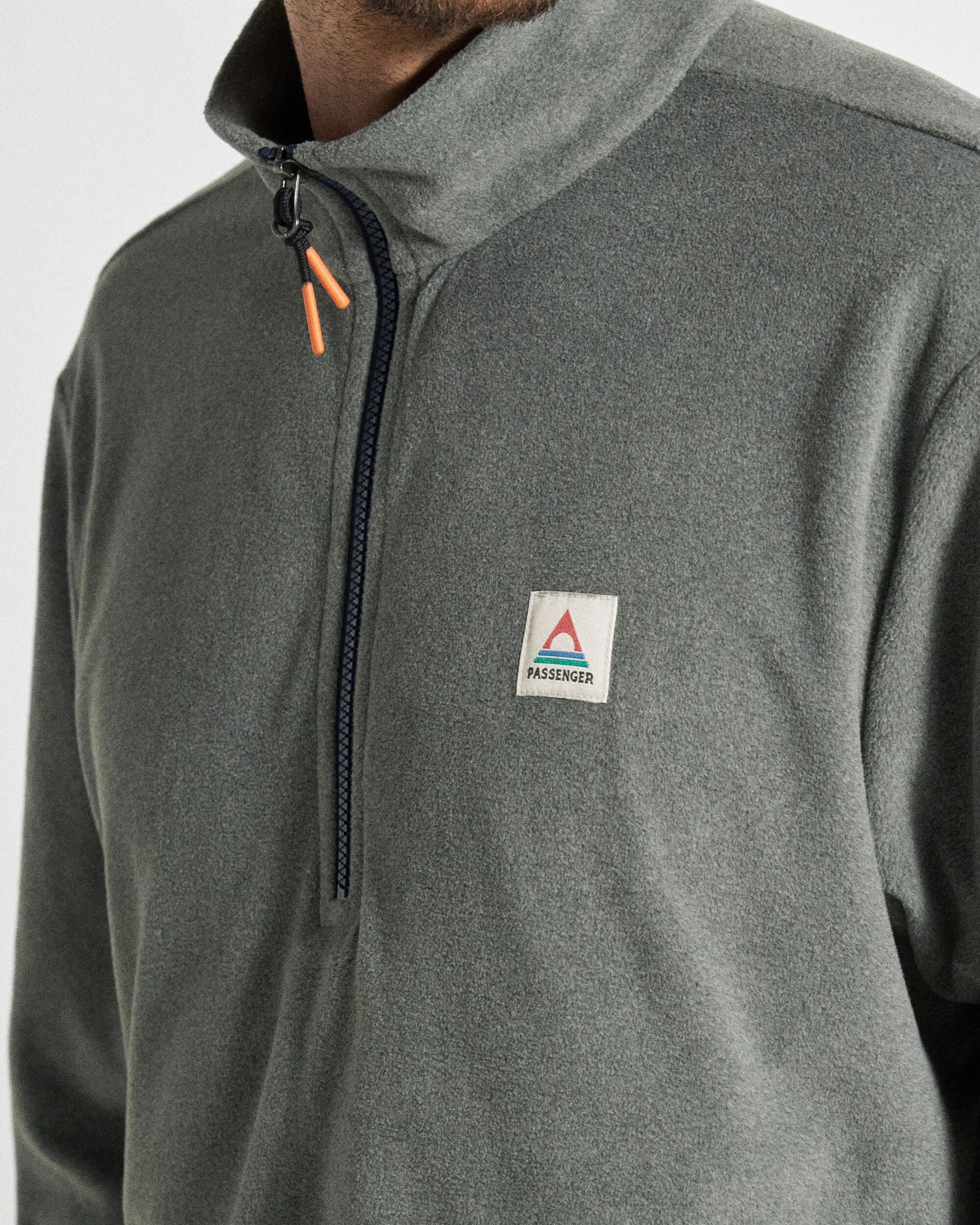 Switchback Recycled Micro Polartec® Fleece - Grey Marl 2 - Studio Model