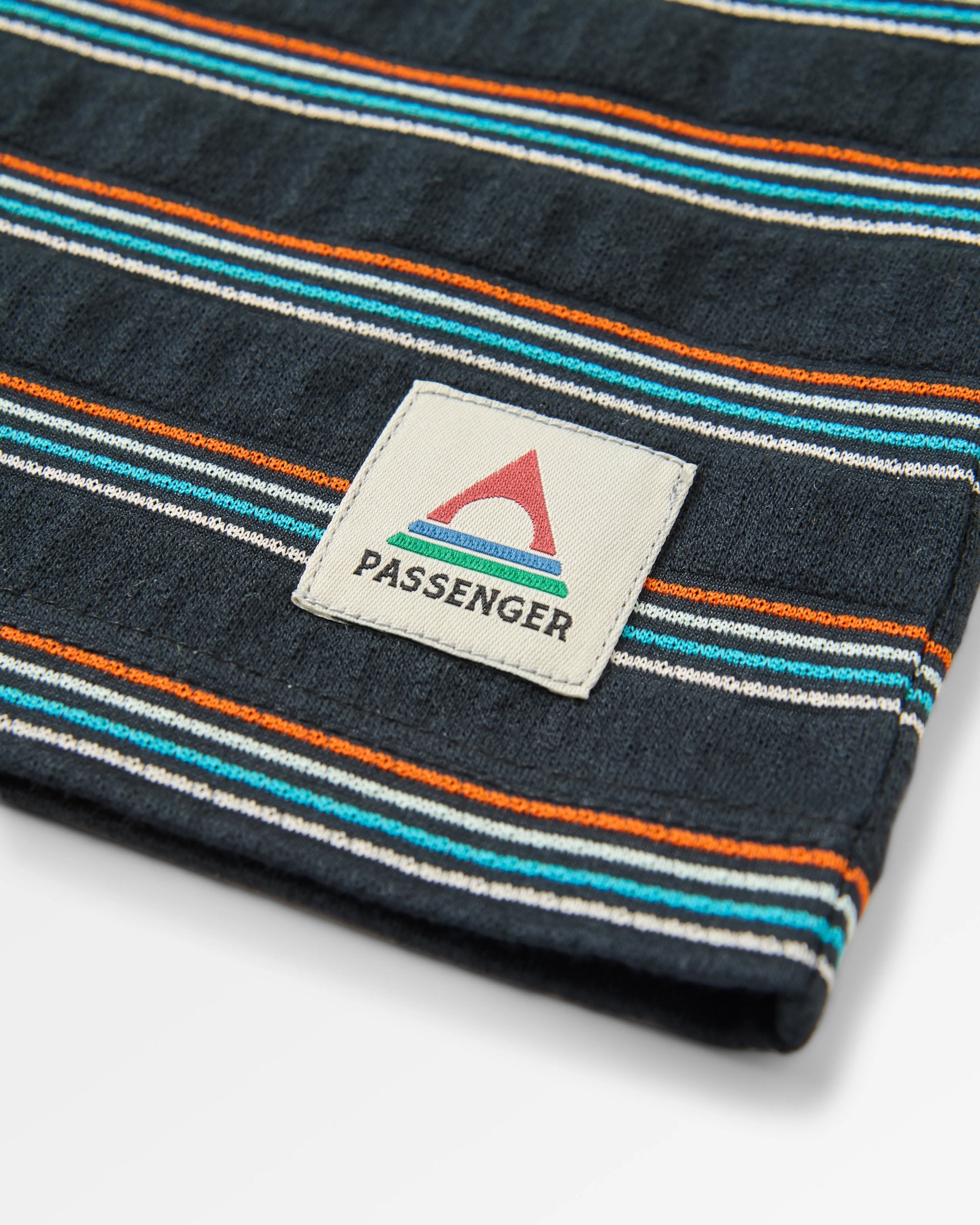 Retro Vibes Organic Cotton Vest - Black Multi Stripe - Flatlay