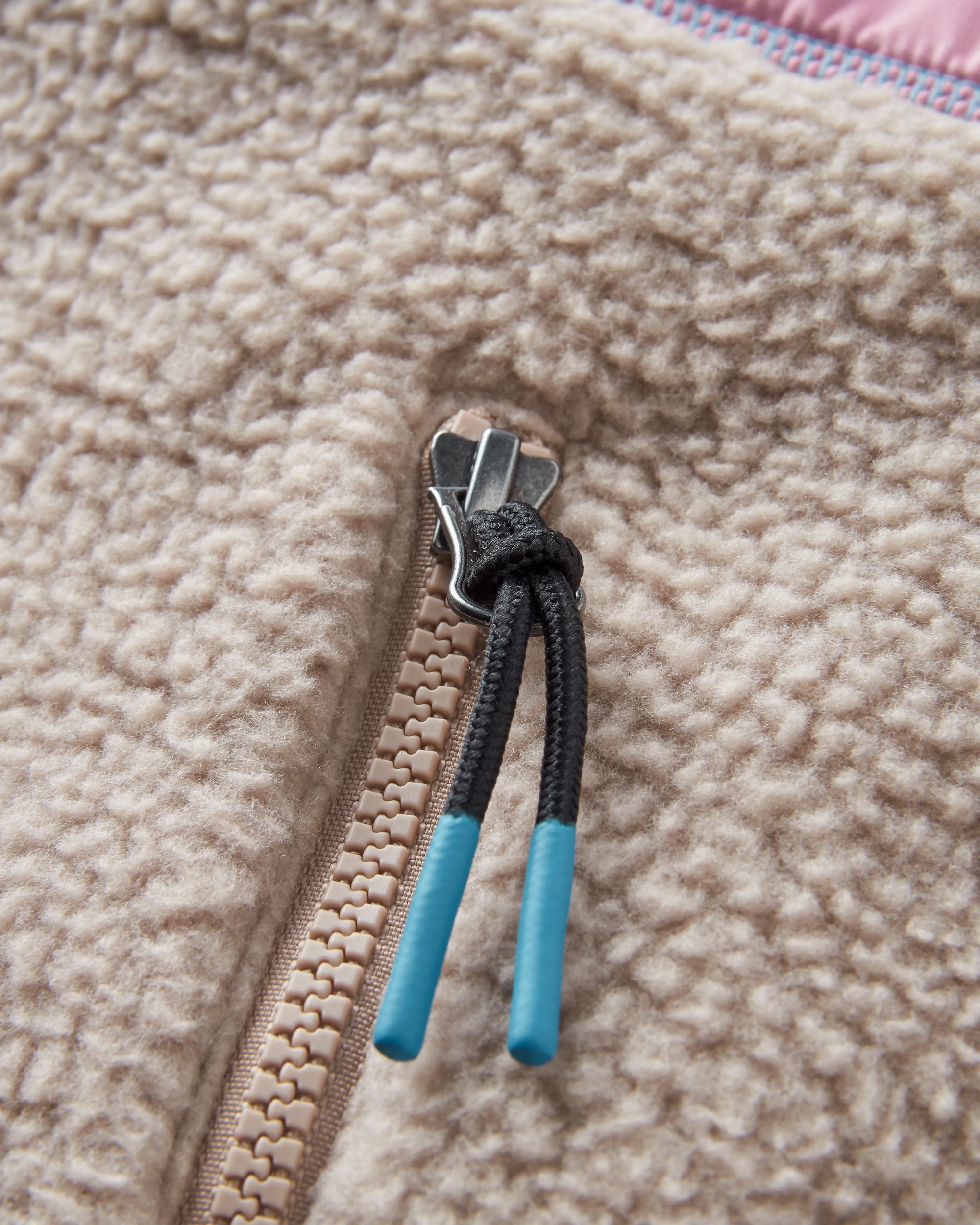 Fairbanks Recycled Sherpa Gilet - Faded Denim/Simply Taupe - Flatlay