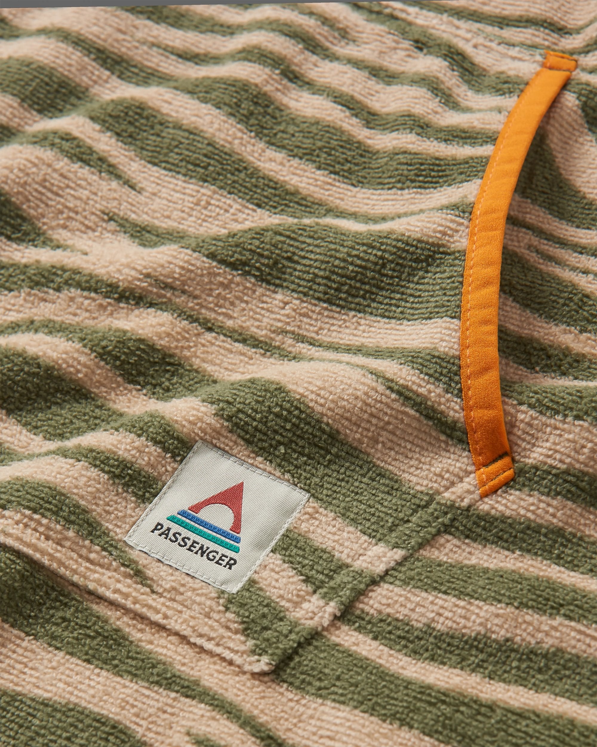 Tulum Recycled Towel Poncho - Strata Khaki - Flatlay