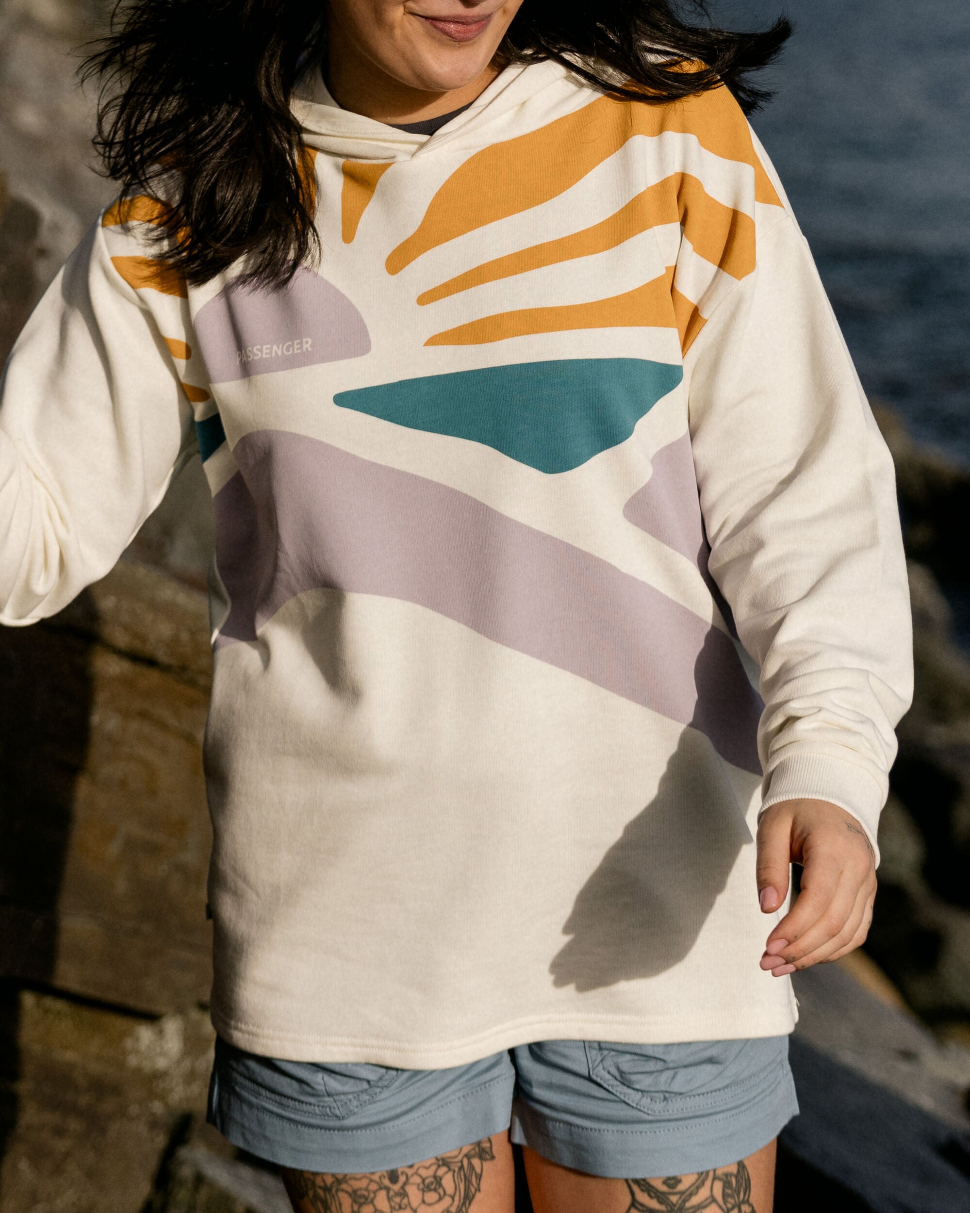 Sunsets Organic Cotton Hoodie - Marshmallow - Lifestyle