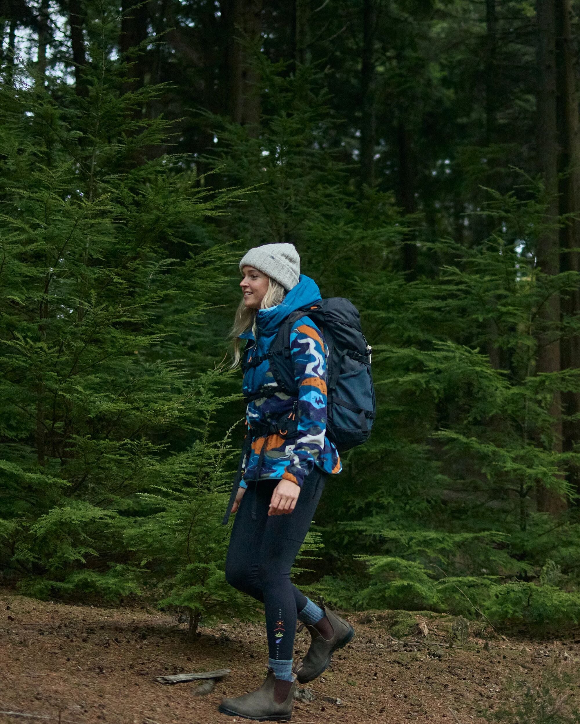 Juana Recycled Polar Hooded Fleece - Adventure Tidal Blue - Lifestyle