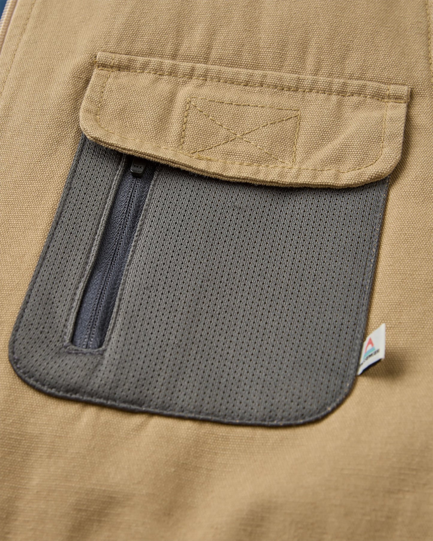 Explorers Organic Cotton Canvas Vest - Stone - Flatlay