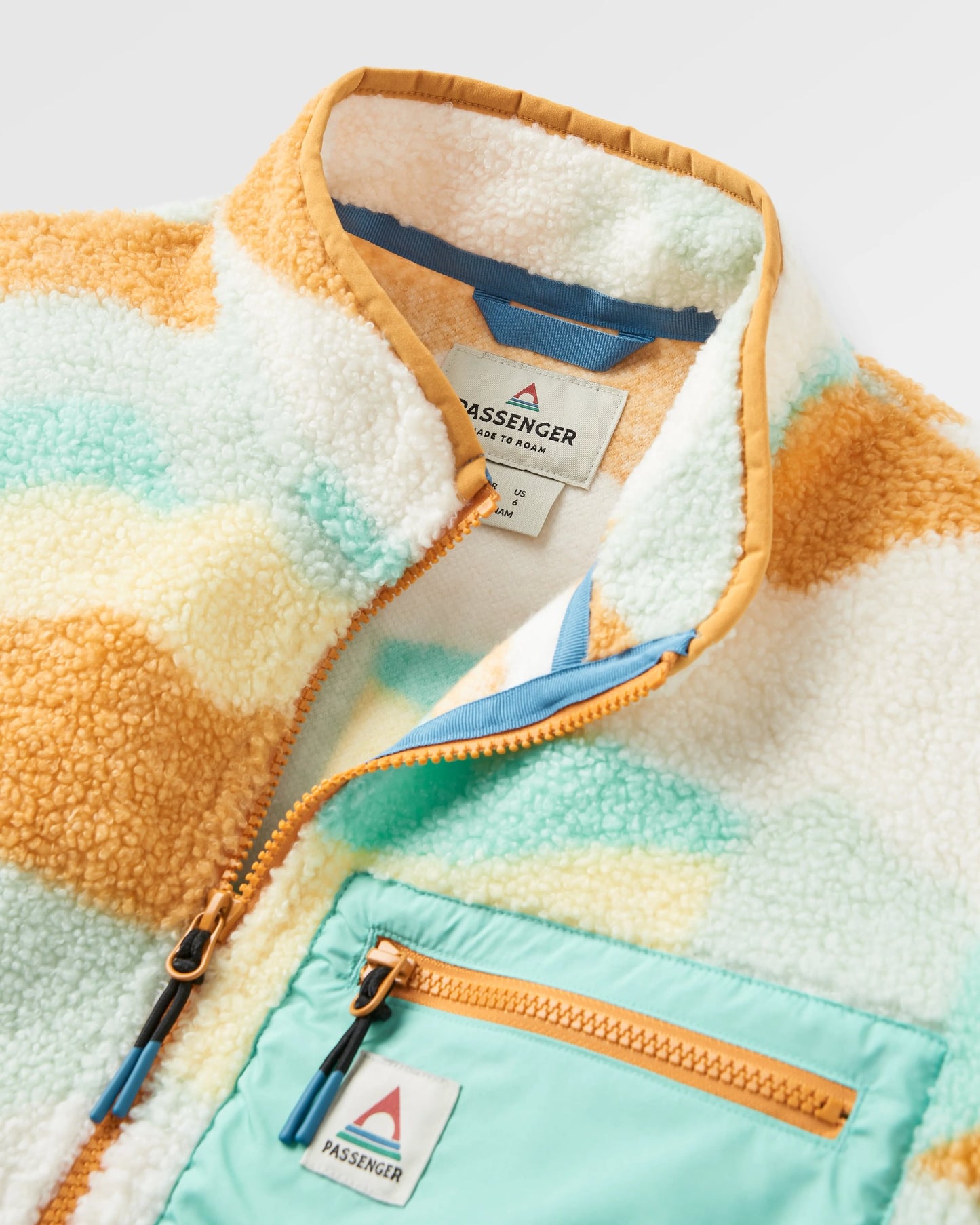 Ravi Recycled Sherpa Fleece - Vista Patchwork Yellow - Flatlay