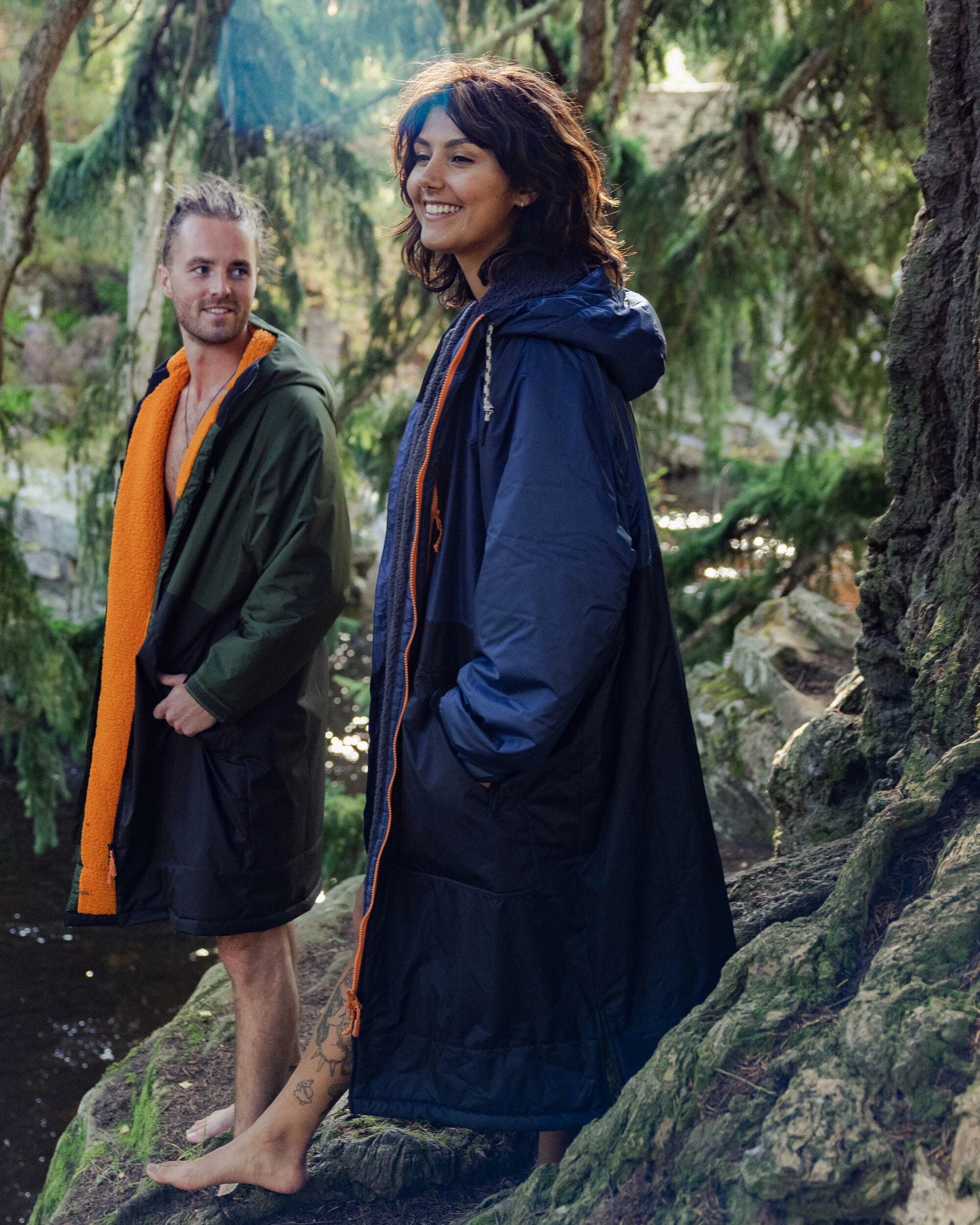 Waves Recycled Sherpa Lined Changing Robe - Dark Denim/ Deep Navy - Lifestyle - Female