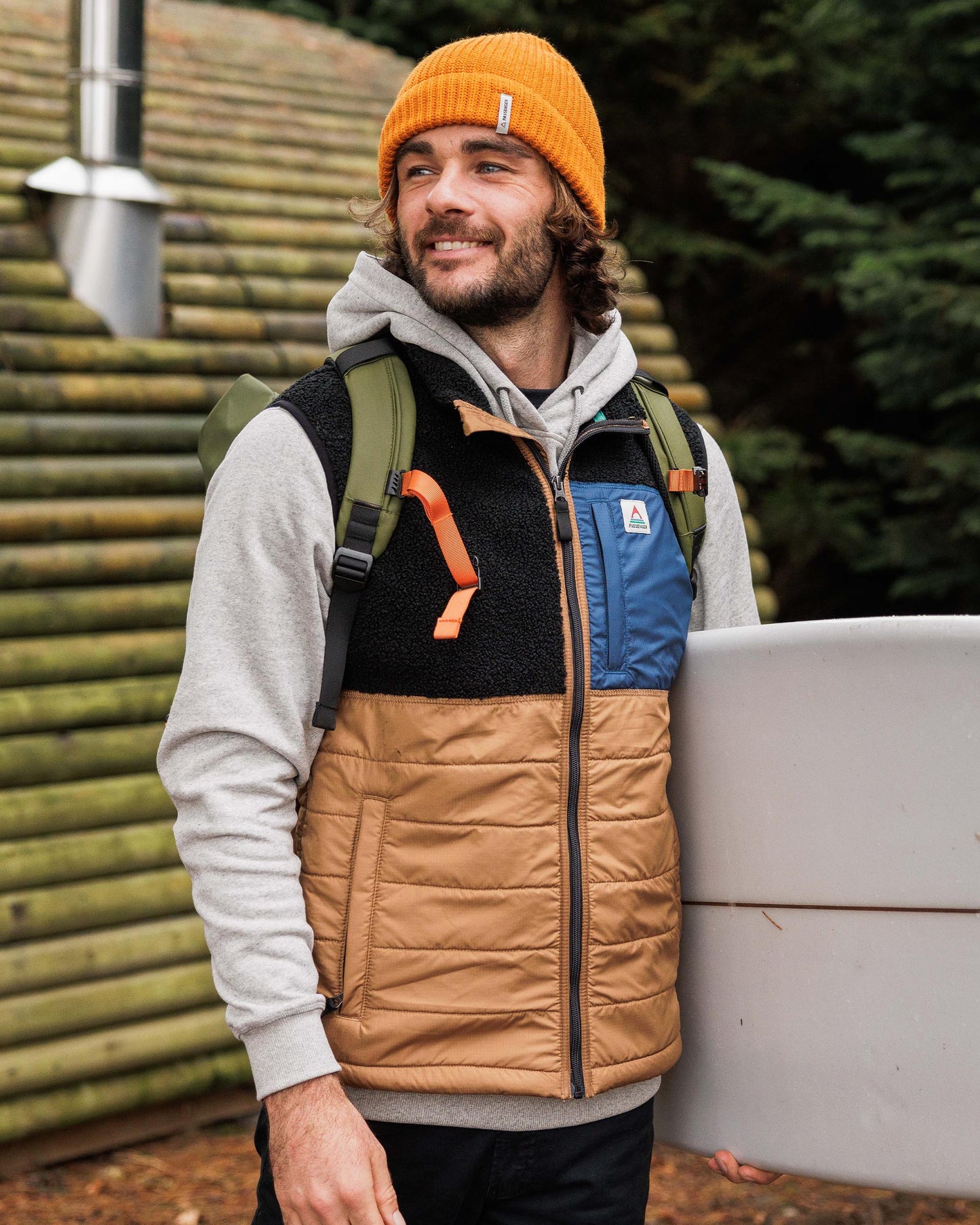 Born Explorer Recycled Polar-Lined Sherpa Vest - Black - Lifestyle