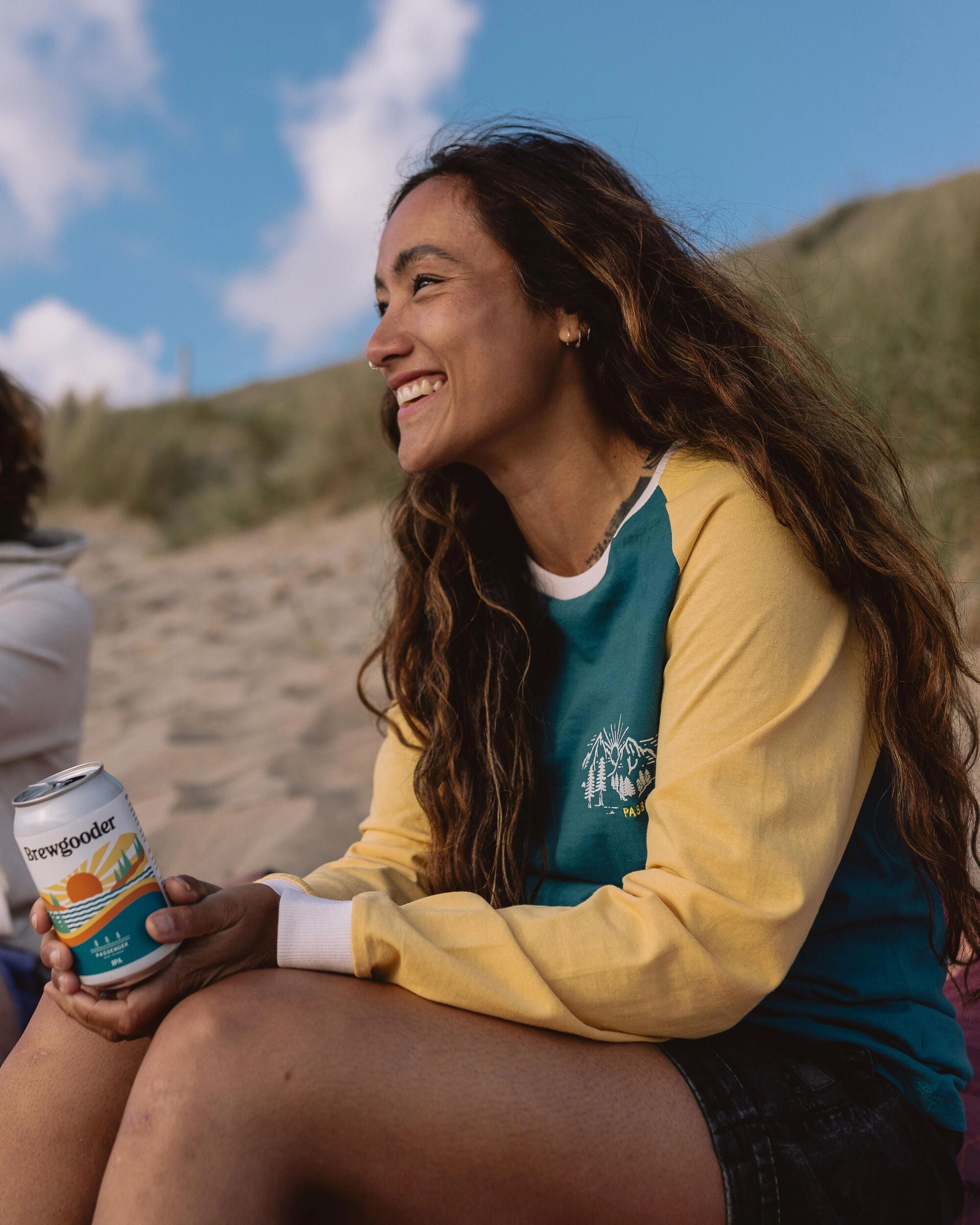 Riser Recycled Cotton LS T-Shirt - Blue Coral - Lifestyle