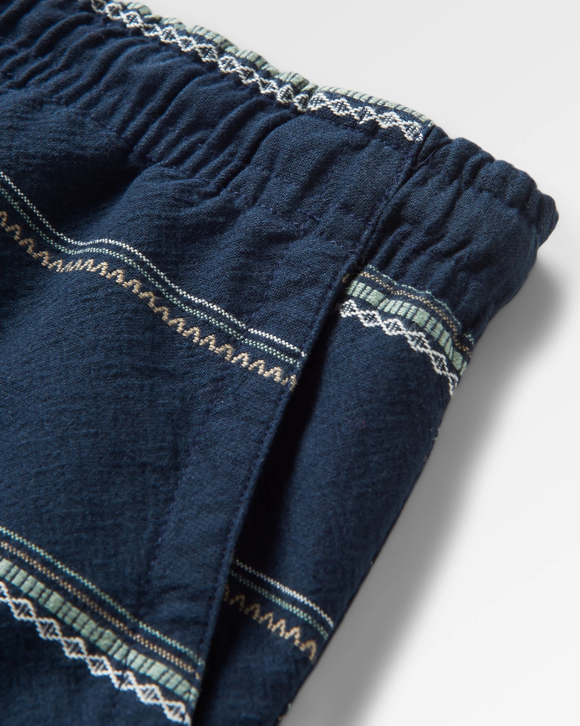 Drifter Organic Cotton Jacquard Short - Deep Navy Jacquard Stripe - Flatlay