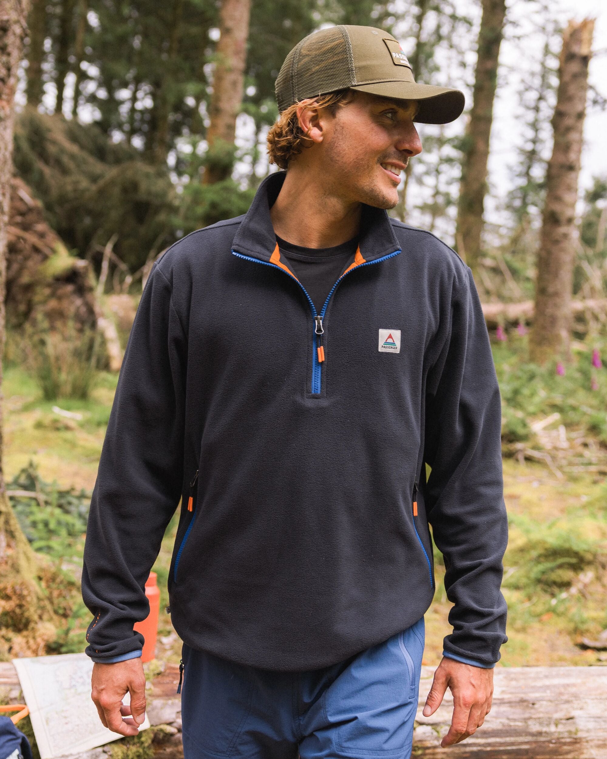 Switchback Recycled Micro Polartec® Fleece - Black - Lifestyle