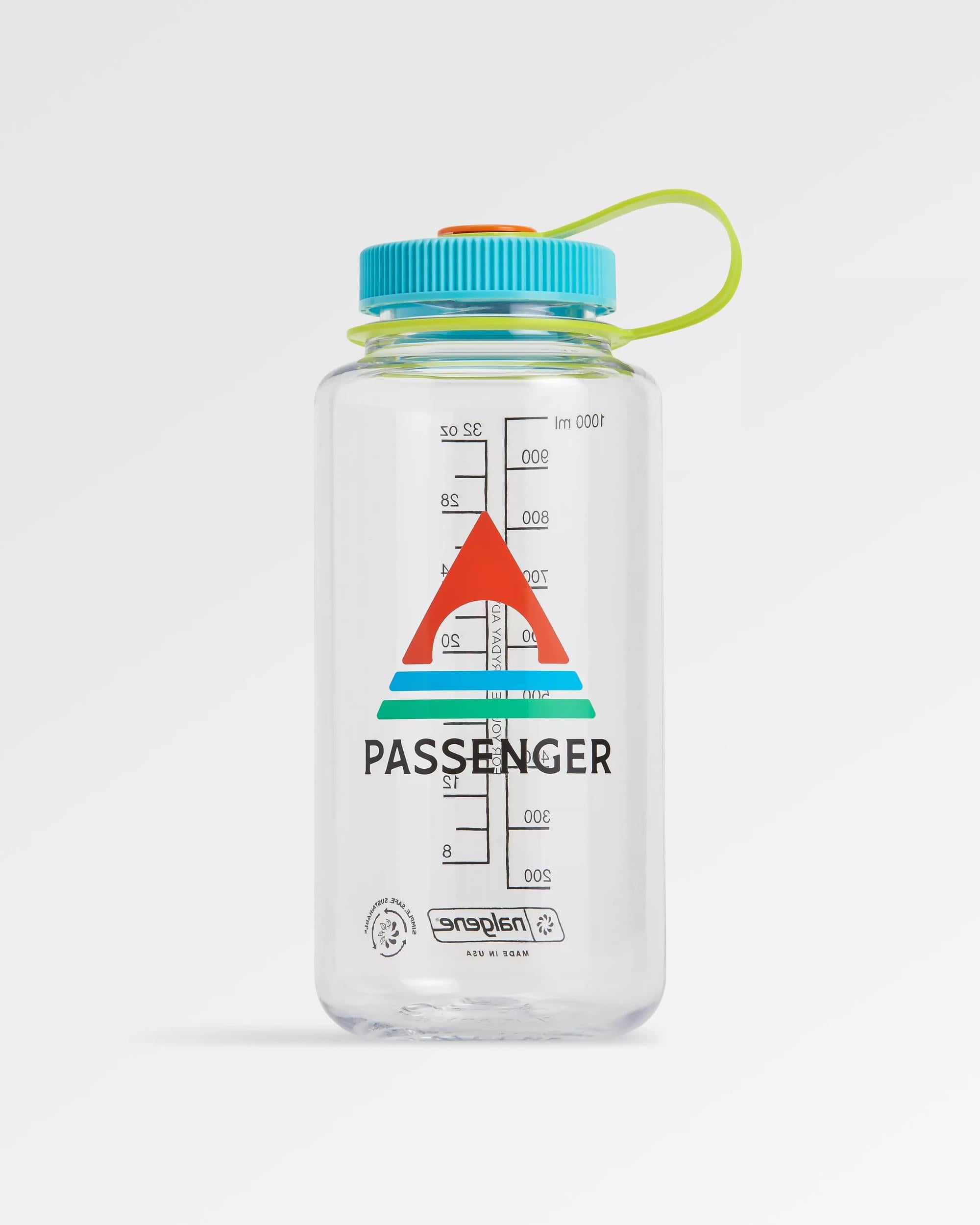 Nalgene 1L Wide Mouth Water Bottle - Clear - Clear - Flatlay