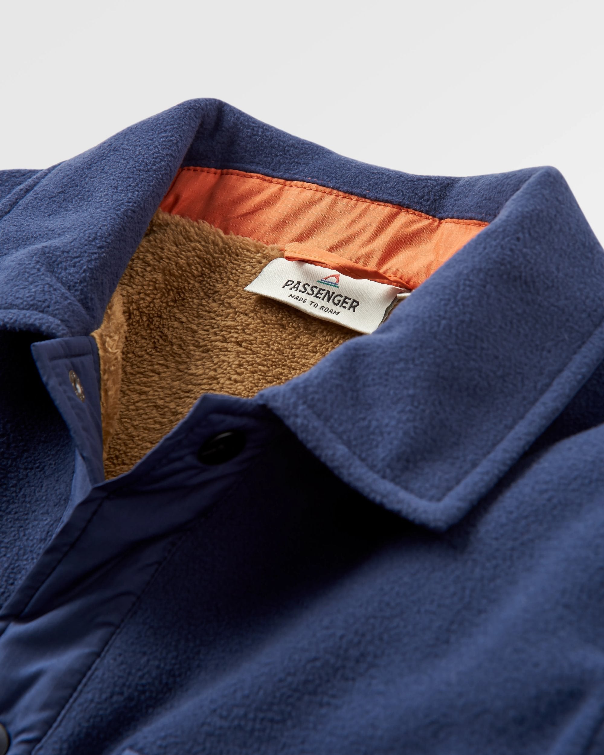 Firelight Sherpa Lined Overshirt - Rich Navy - Flatlay