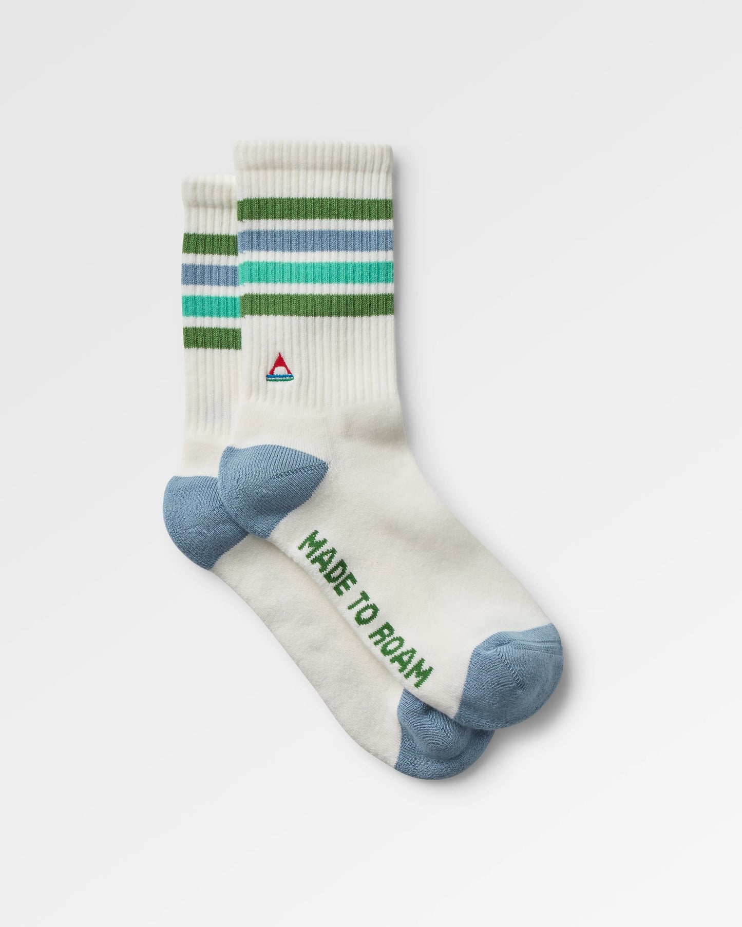Organic Midweight Crew Socks - Birch - Flatlay