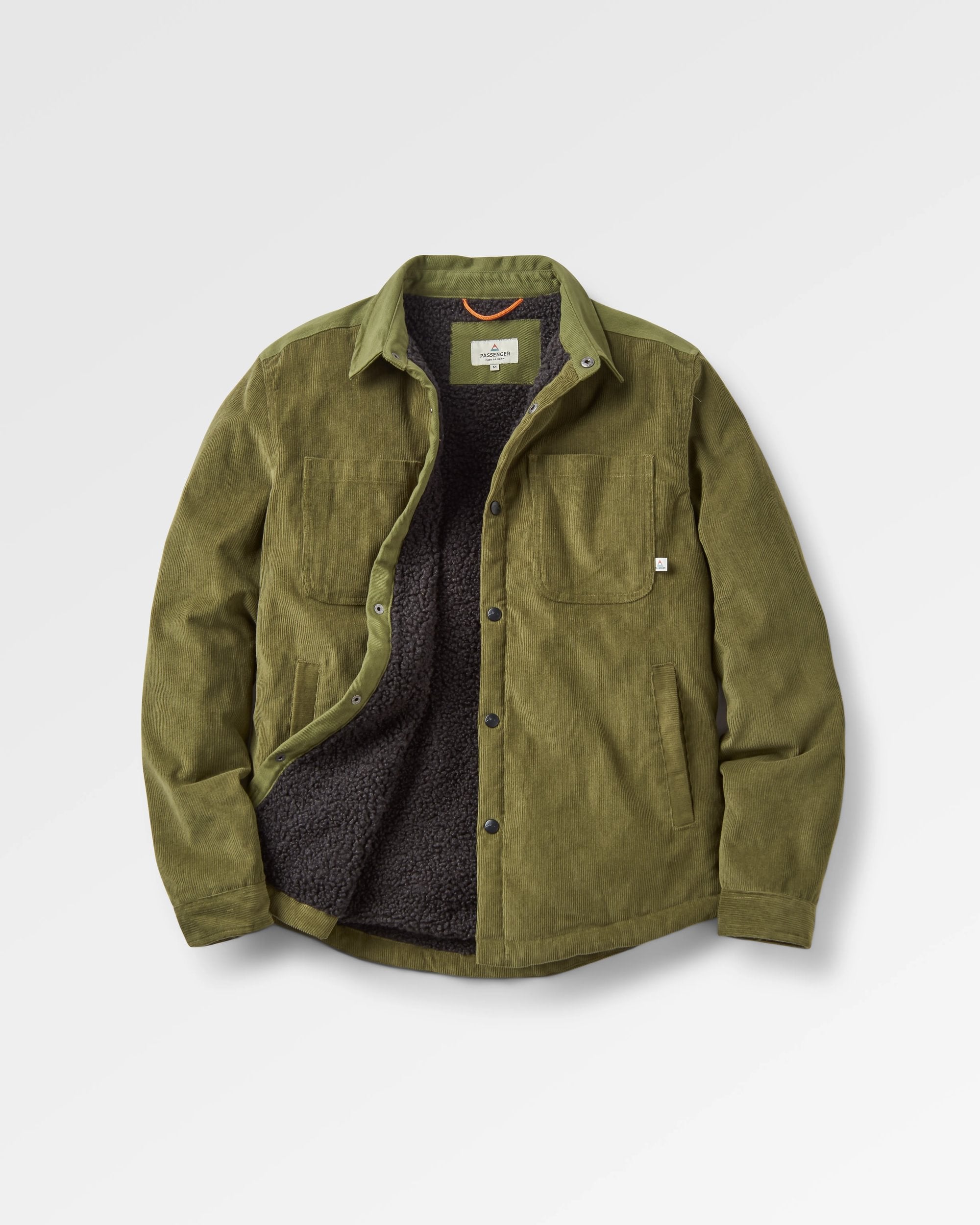 Kodiak Sherpa Lined Cord Overshirt - Khaki - Flatlay