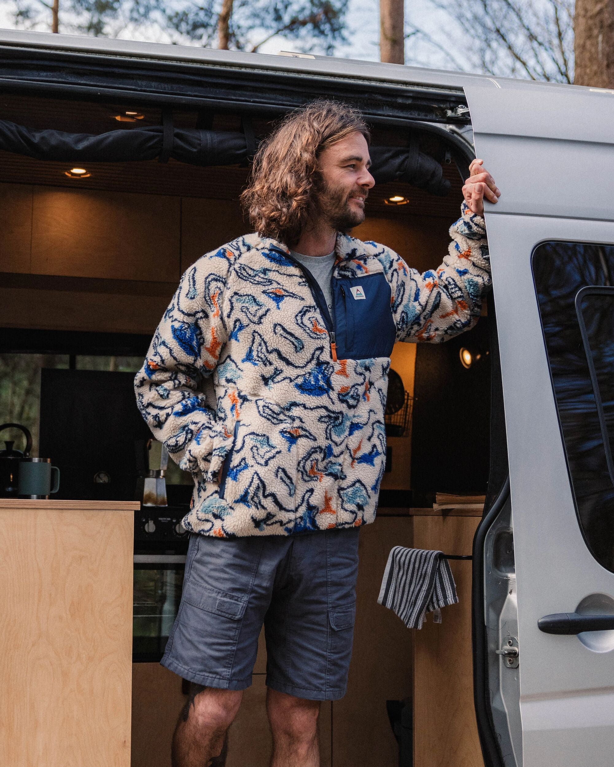 Offroad Recycled Sherpa 1/2 Zip Fleece - Abstract Strata Multi - Lifestyle