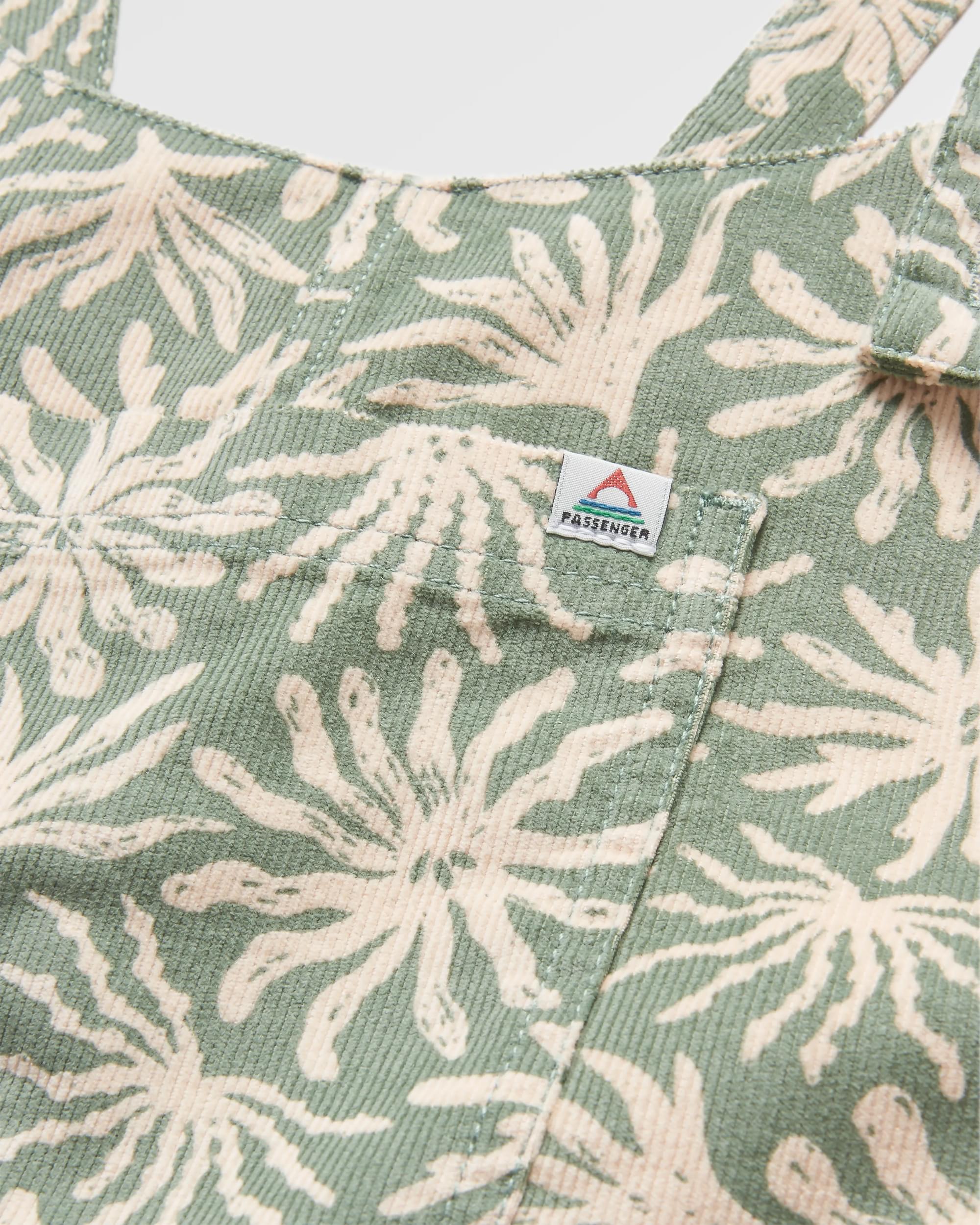 Meadows Organic Cotton Cord Dungarees - Seaweed Pistachio - Flatlay