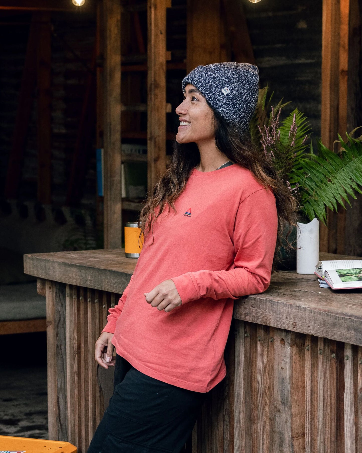 Classic Recycled Cotton LS T-Shirt - Mineral Red -