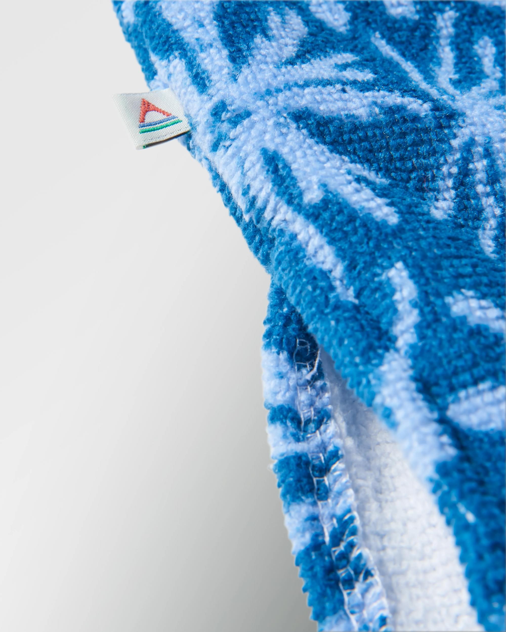 Tulum Recycled Towel Poncho - Seaweed Blue Steel - Flatlay