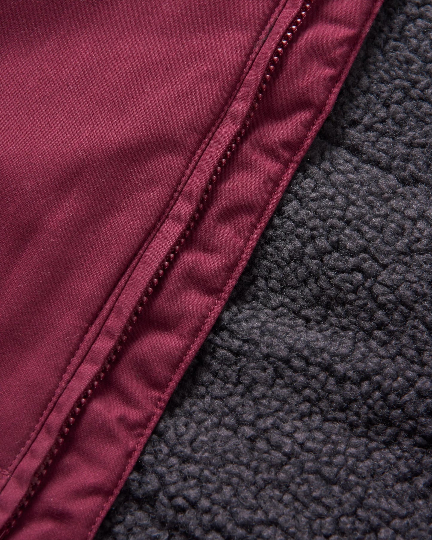 Discover Recycled Sherpa Lined Jacket - Wine - Flatlay