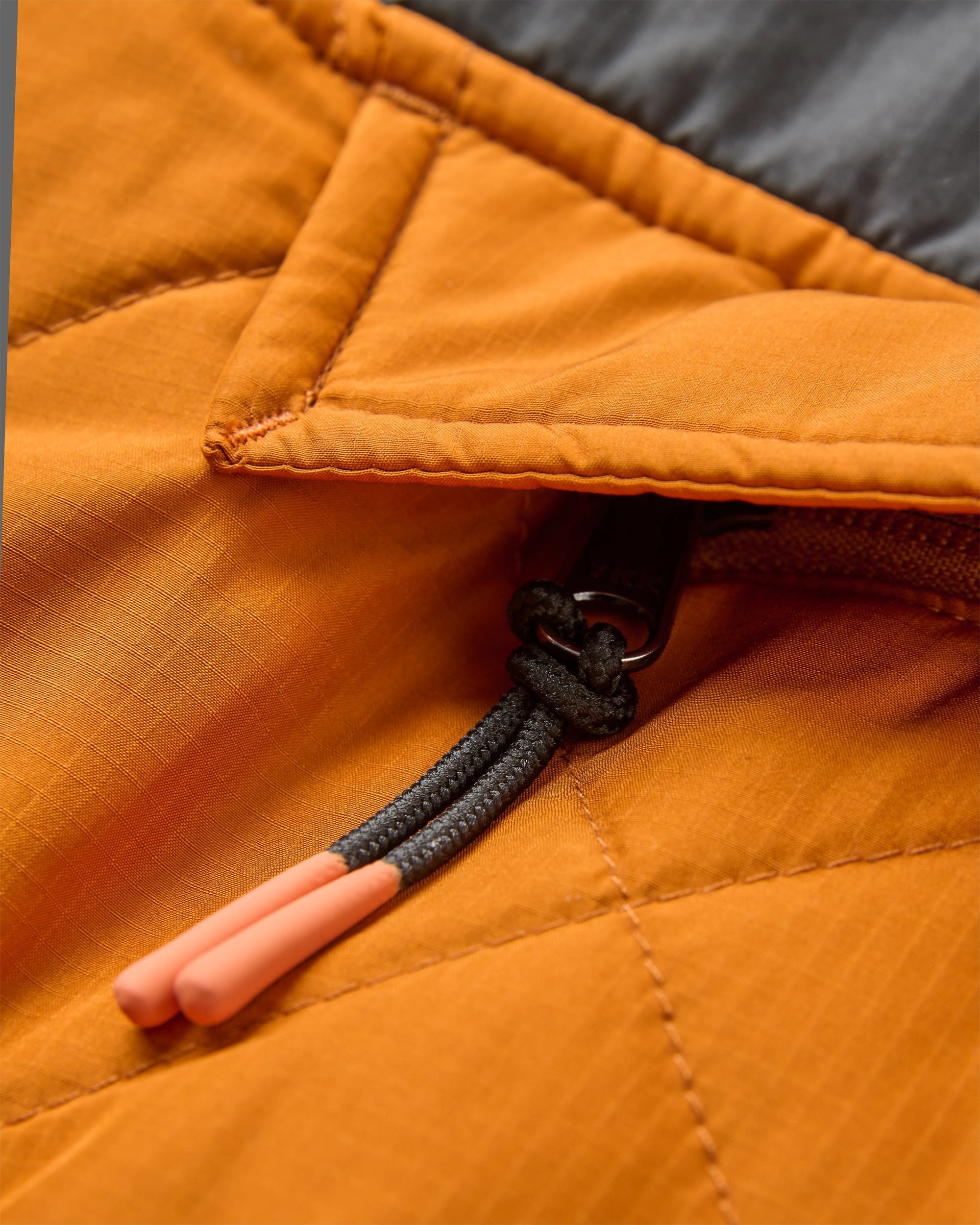 Oceanic Recycled Insulated Anorak - Black/Retro Orange  - Flatlay