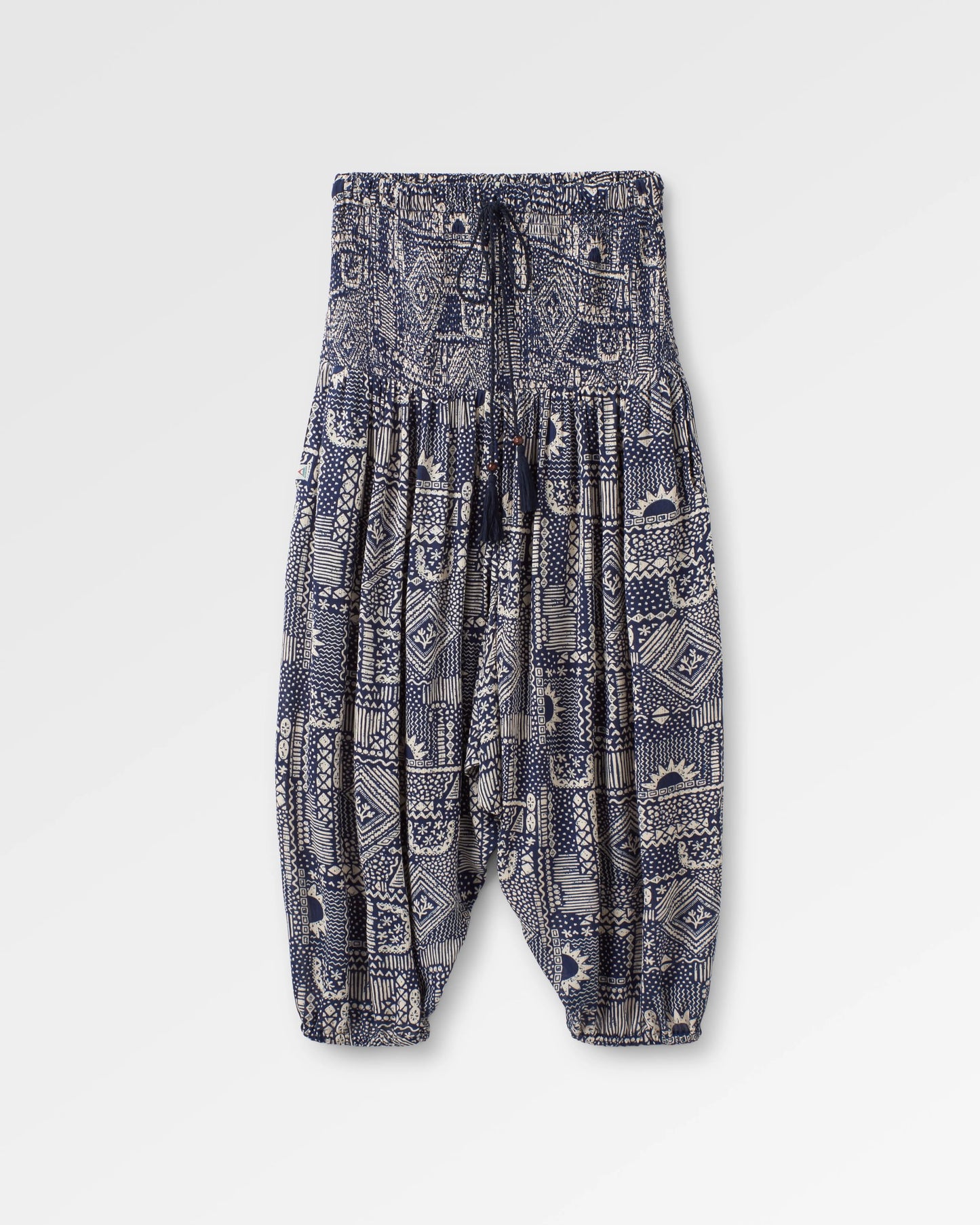 Daylily Loose Trouser - Vintage Patchwork Navy - Flatlay
