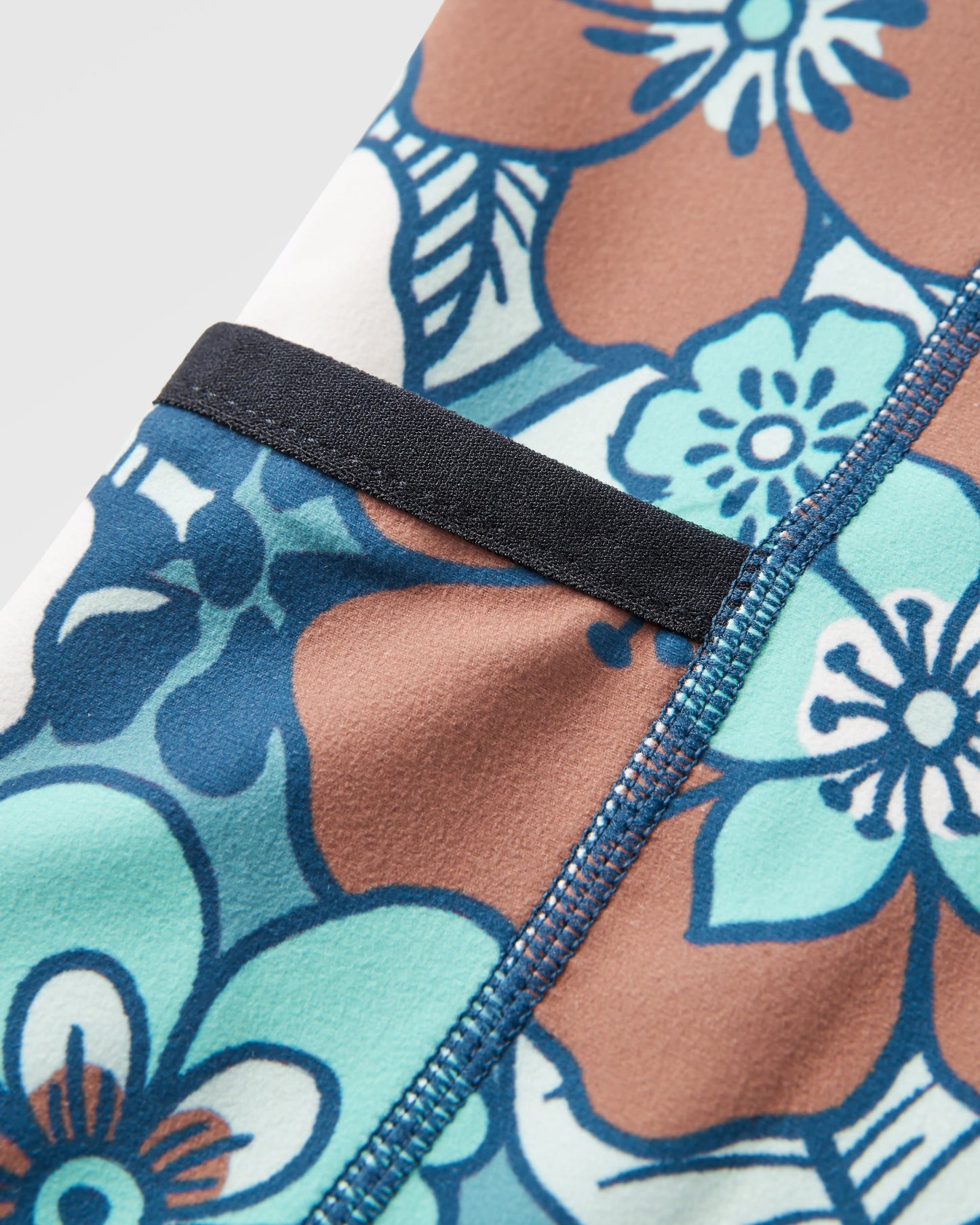 Mantra Recycled Active Short - Vintage Floral Aqua - Flatlay