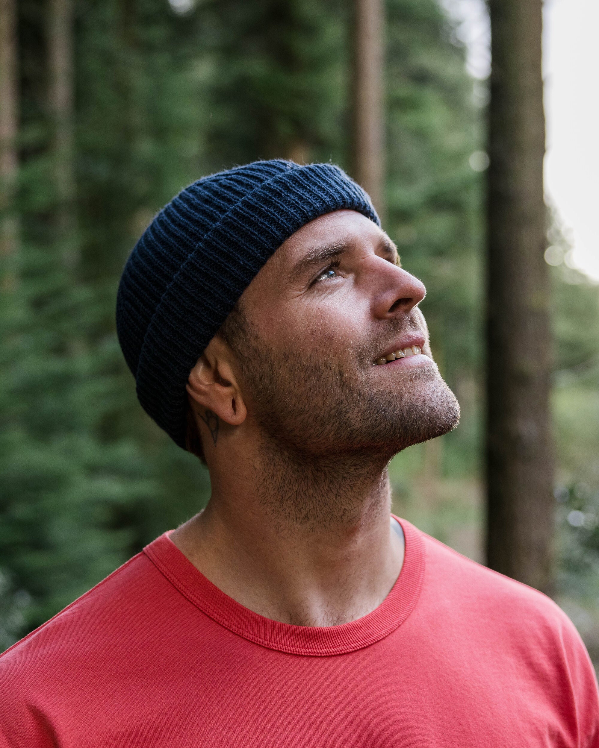 Compass Recycled Acrylic Beanie - Rich Navy - Lifestyle - Male