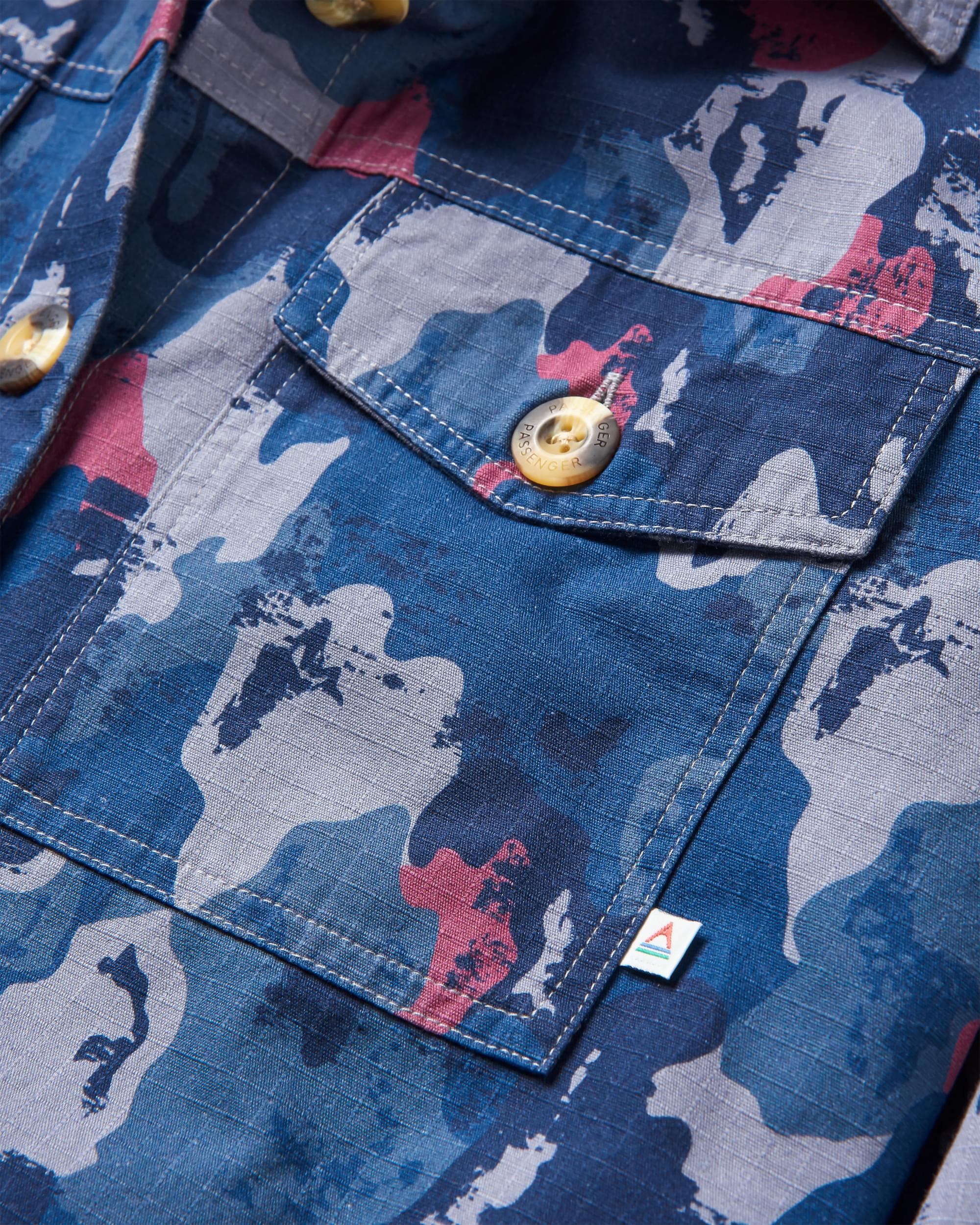 Coral Organic Cotton LS Shirt - Sycamore Camo - Flatlay