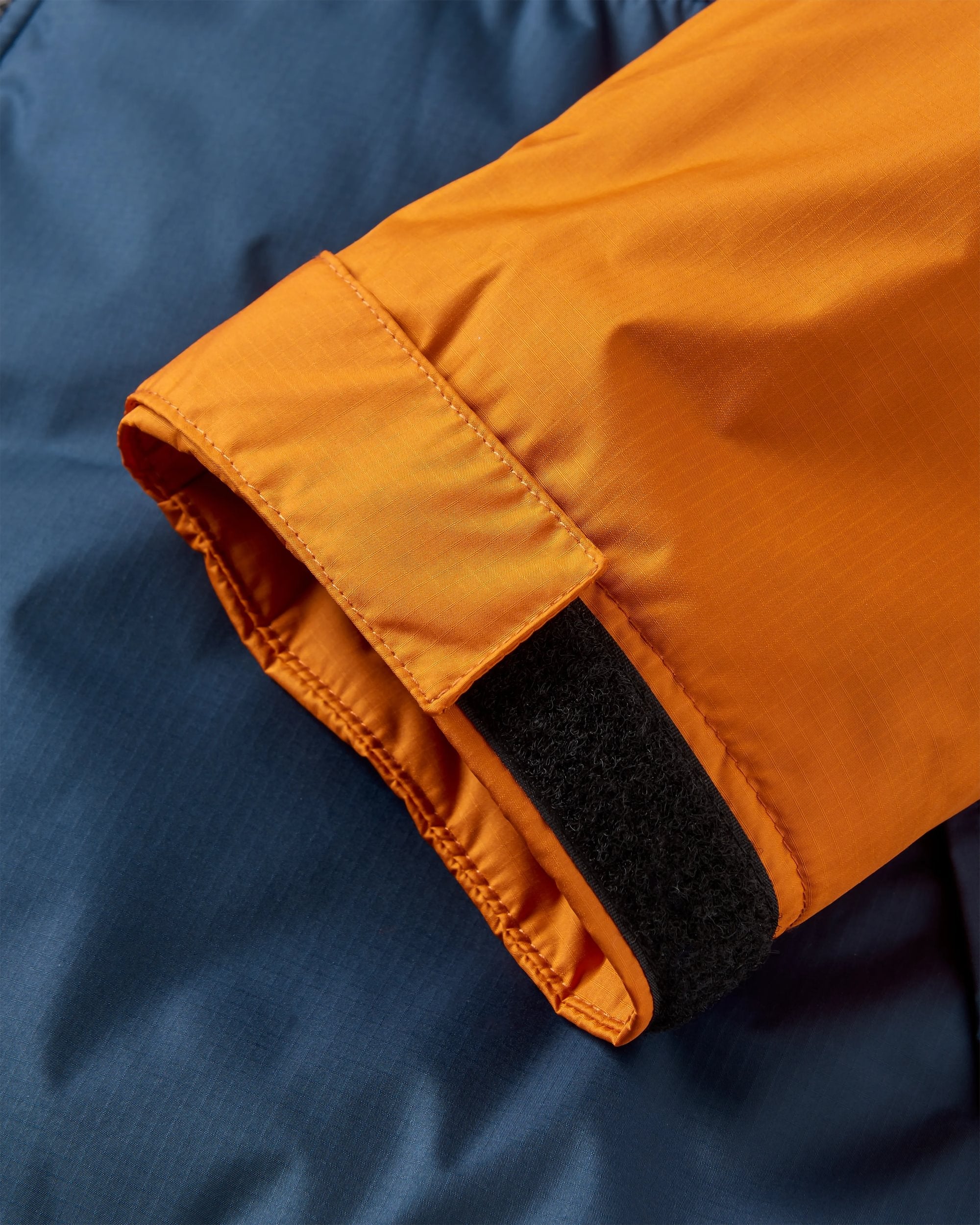 Waves Recycled Sherpa Lined Changing Robe - Sunrise Orange/Rich Navy - Flatlay