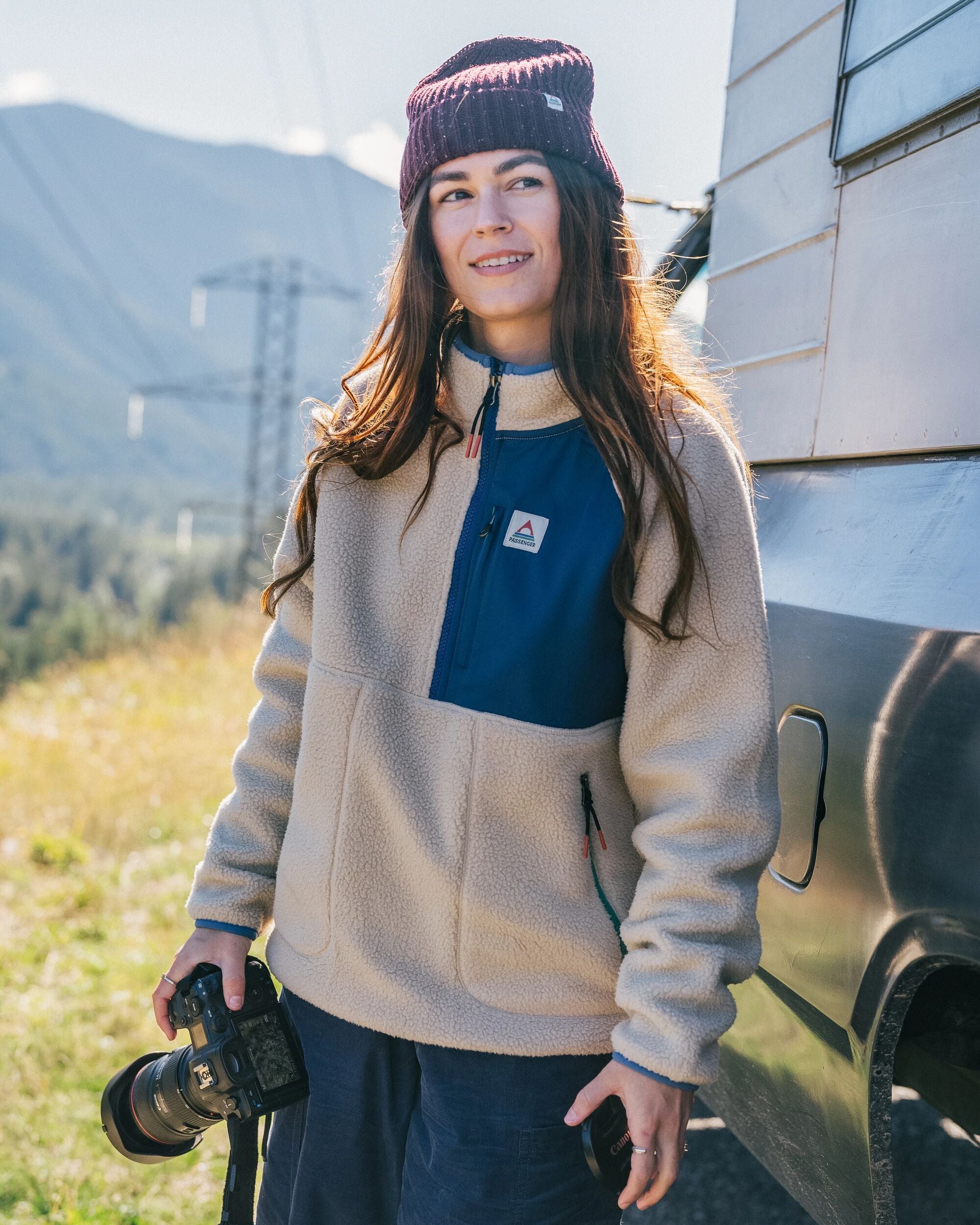 Home Recycled Sherpa Fleece - Oatmeal - Lifestyle