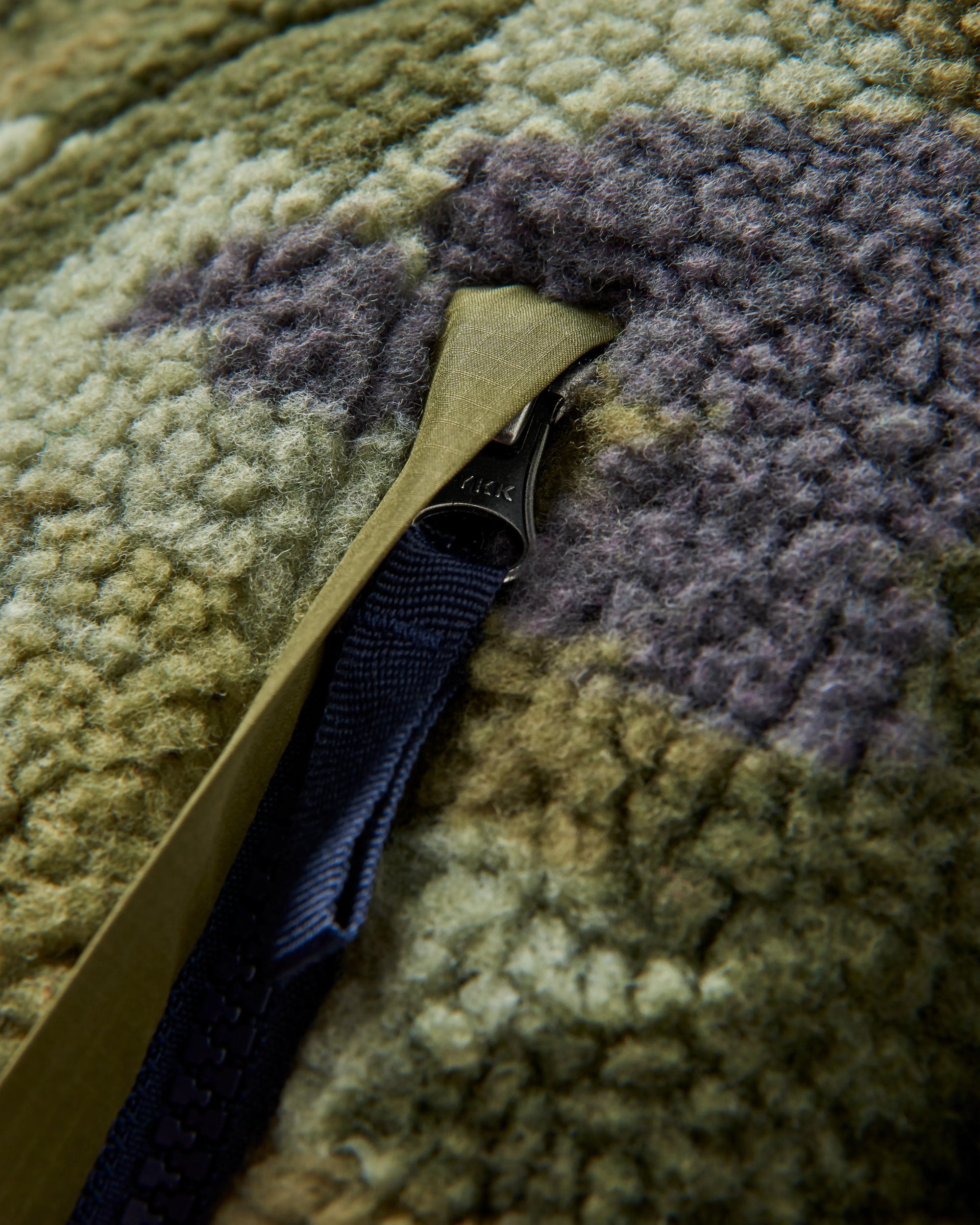 Offroad Recycled Sherpa 1/2 Zip Fleece - Alpine Camo Khaki - Flatlay