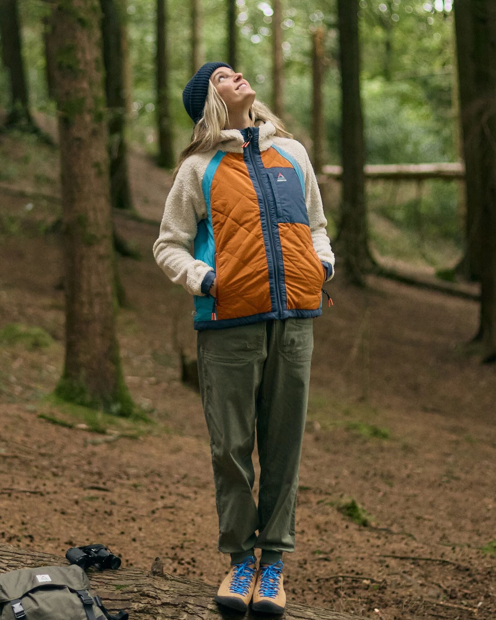 Lara Quilted Jacket - Oat/Sunset Orange - Lifestyle