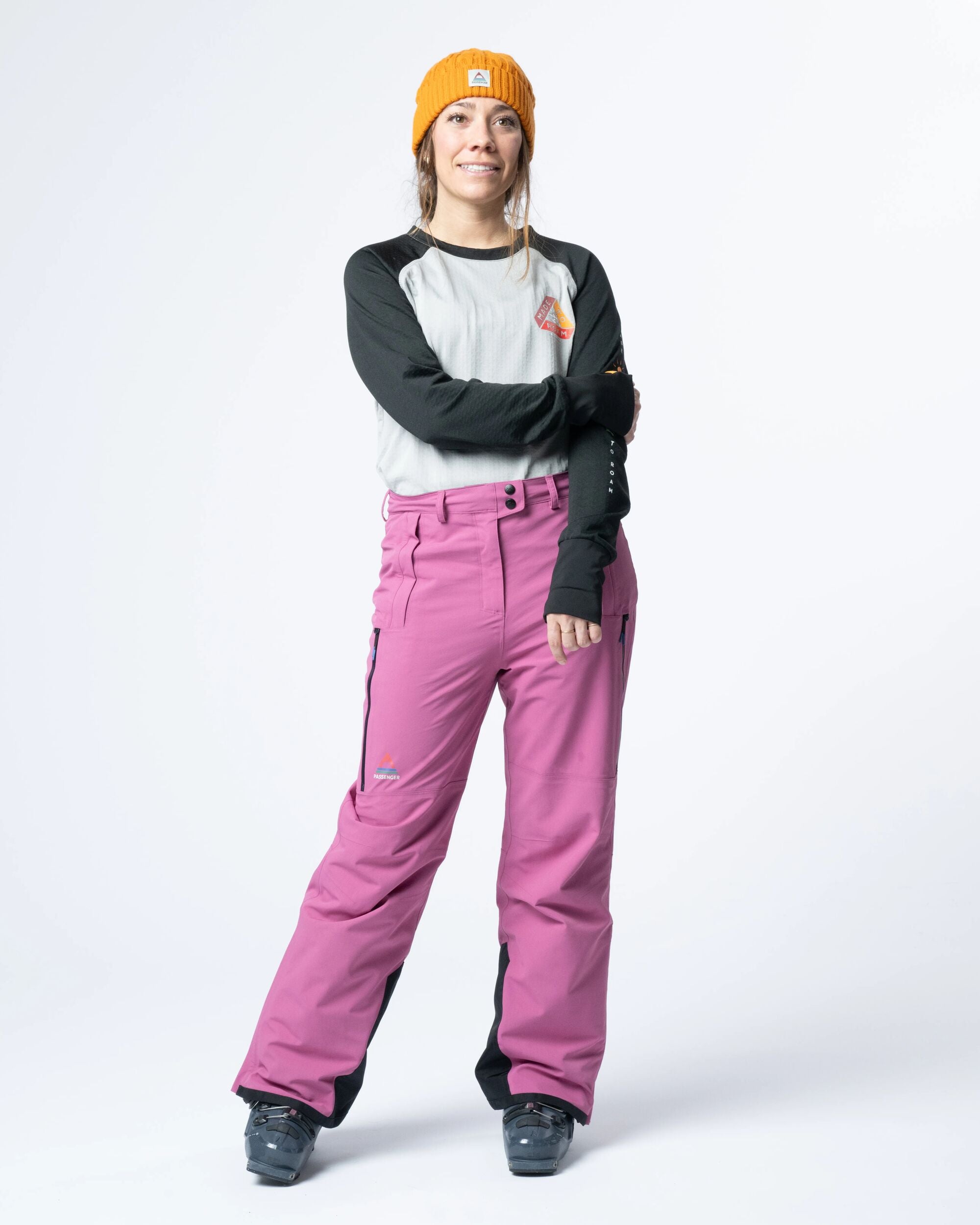 Snowscape Women's Recycled Pant - Mauve Haze - Flatlay