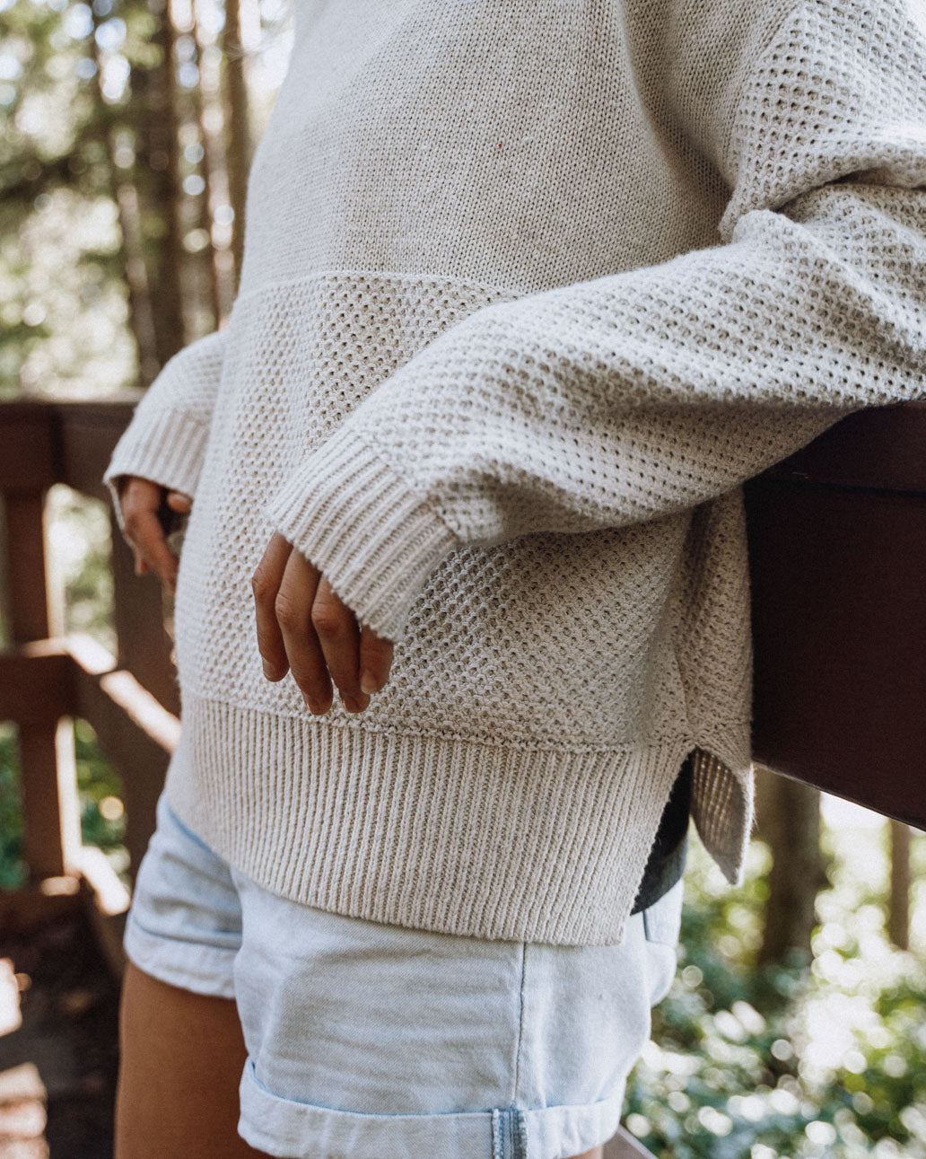 Cove Recycled Knitted Jumper - Off White - Lifestyle