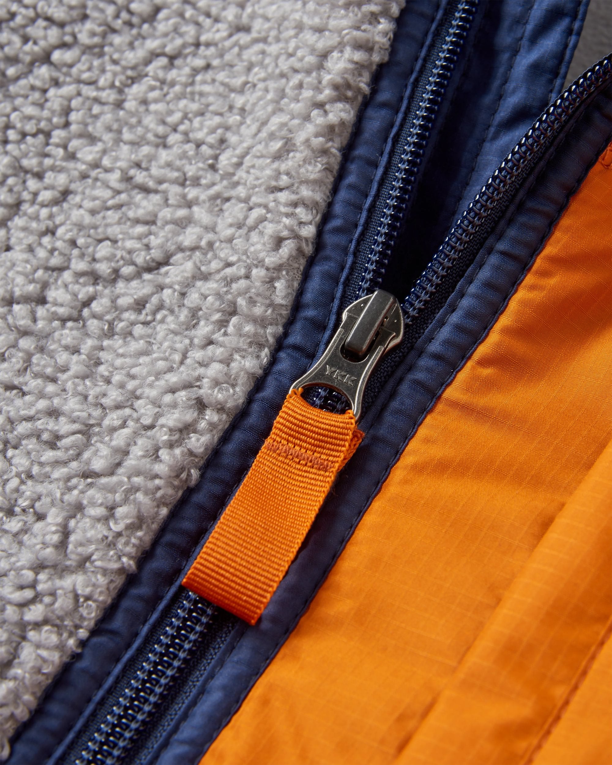 Born Explorer Recycled Polar-Lined Sherpa Fleece - Steel Grey - Flatlay