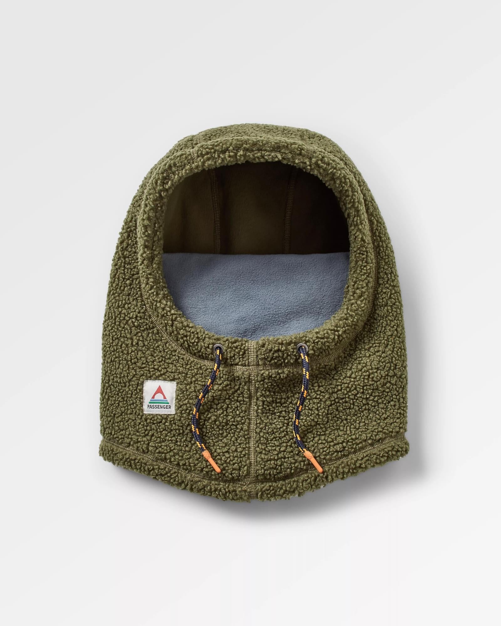 Snowdrift Recycled Fleece Hood - Khaki - Flatlay