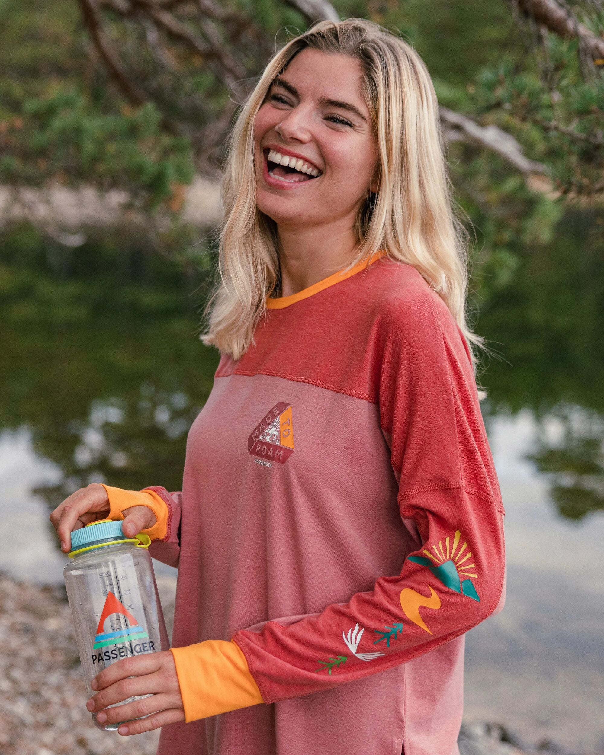 Sorrento Recycled Active LS T-Shirt - Dusty Rose - Lifestyle