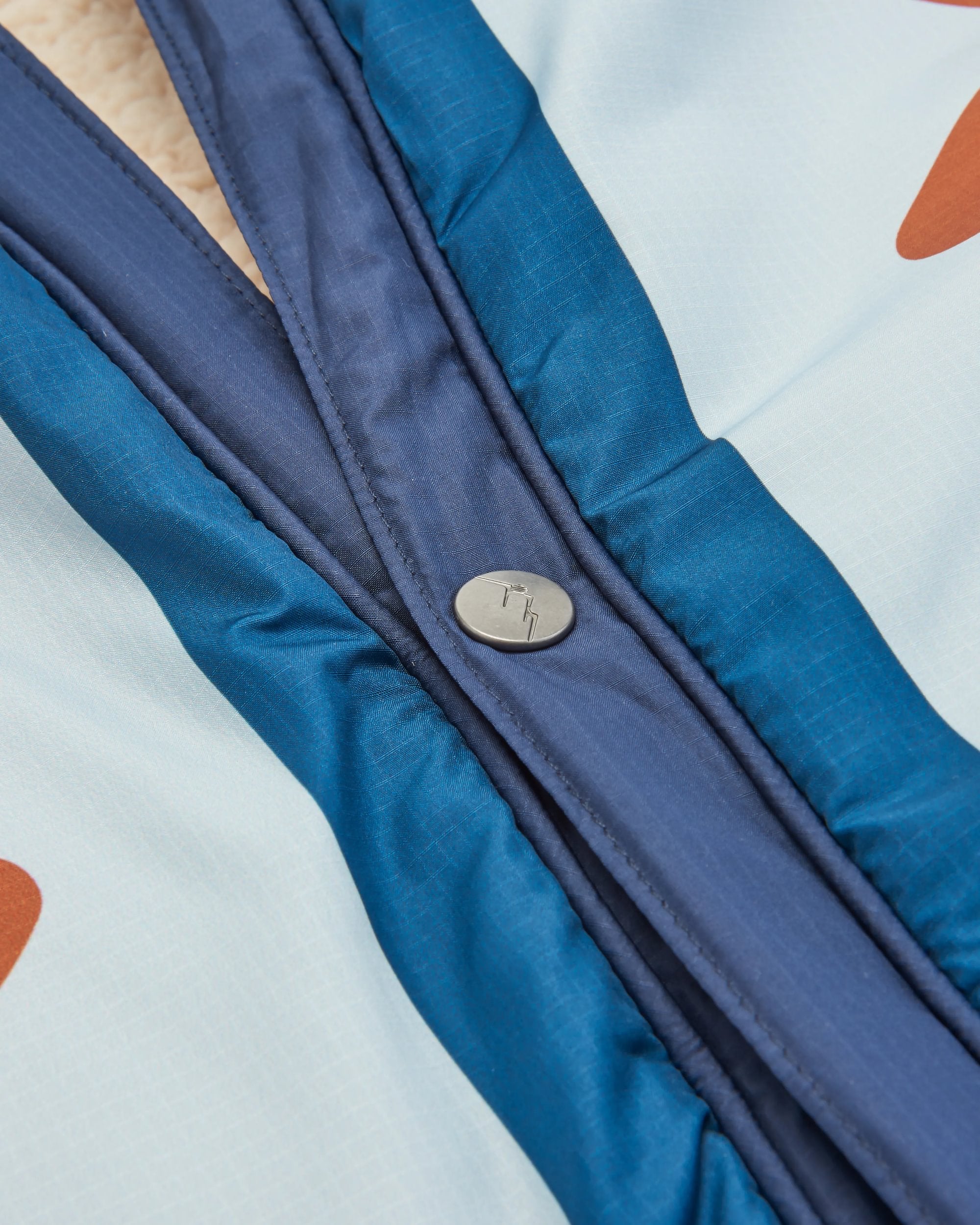 Cabin Recycled Sherpa Blanket - Mountain Geo Grey Blue - Flatlay