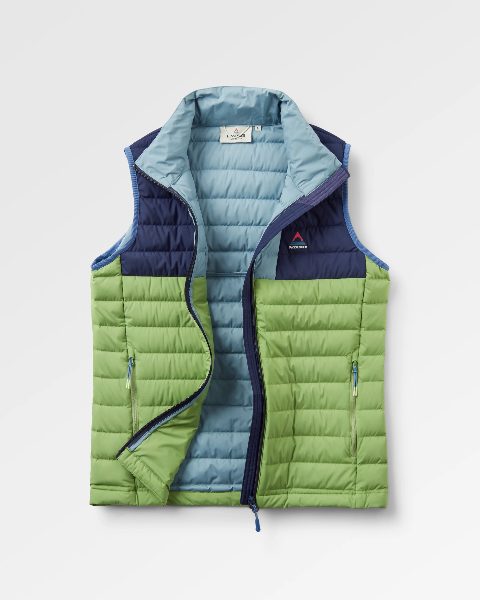 Northstar Down Recycled Vest -  Rich Navy/Pear Green/Arctic - Flatlay
